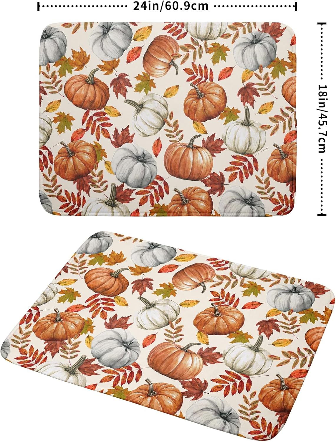 Fall Dish Drying Mat for Kitchen Counter 18x24 Inch Fall Pumpkin Kitchen Mat Thanksgiving Harvest