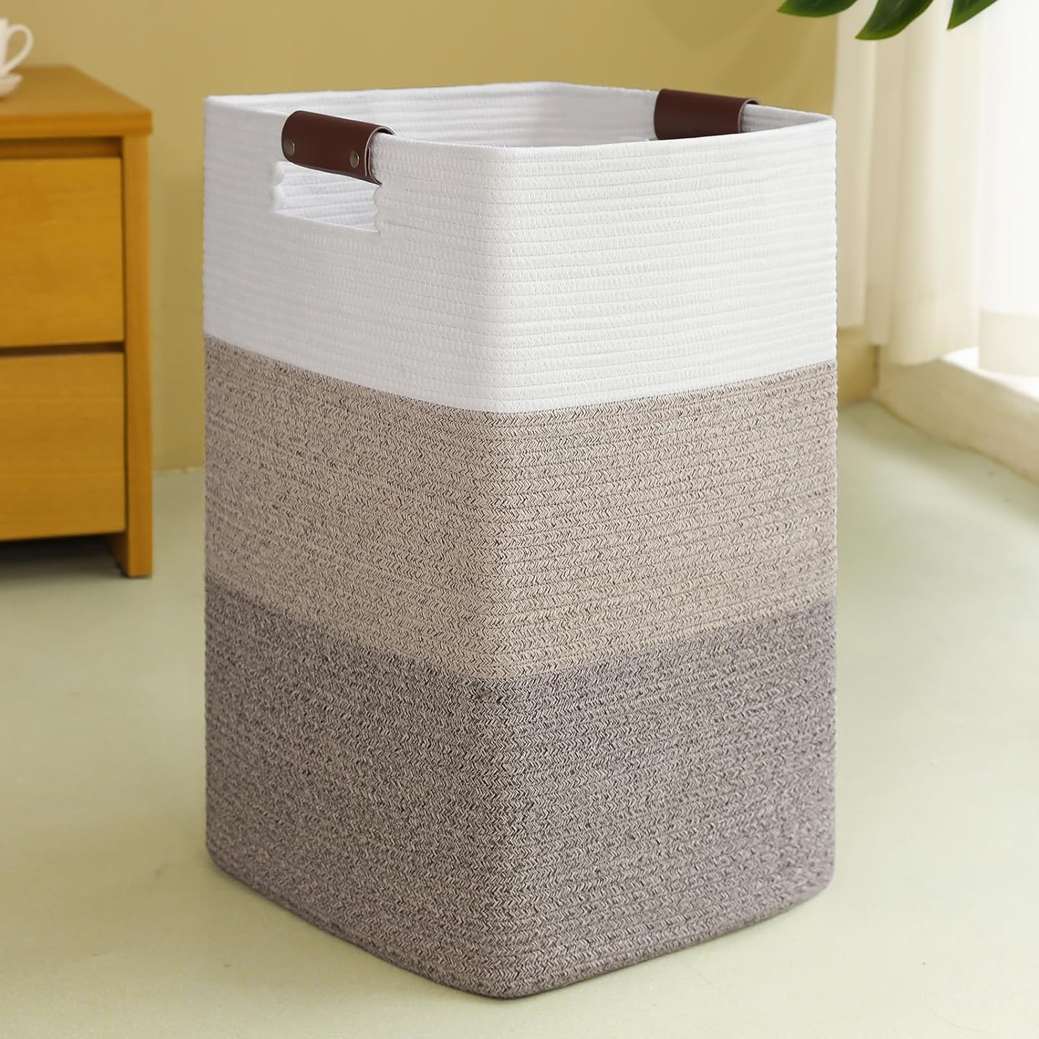 Laundry Hamper 96L Extra Large Laundry Basket, Woven Blanket Basket, Cotton Woven Storage Hamper