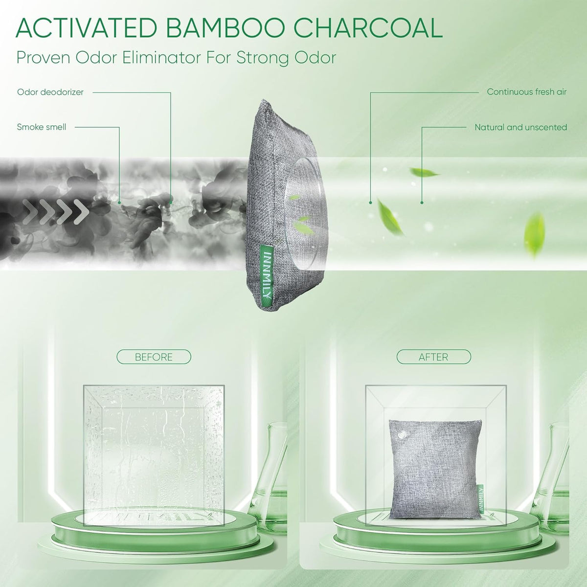 Activated Charcoal Odor Absorber, Odor Eliminator for Strong Odor,Bamboo Charcoal Air Purifying