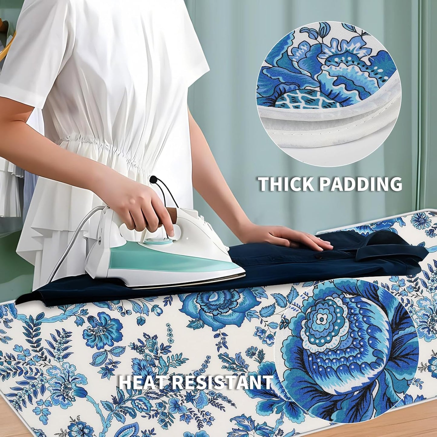Ironing Mat Iron Anywhere Portable Ironing Pad with 3mm Padding for Steam Pressing on Tabletop or