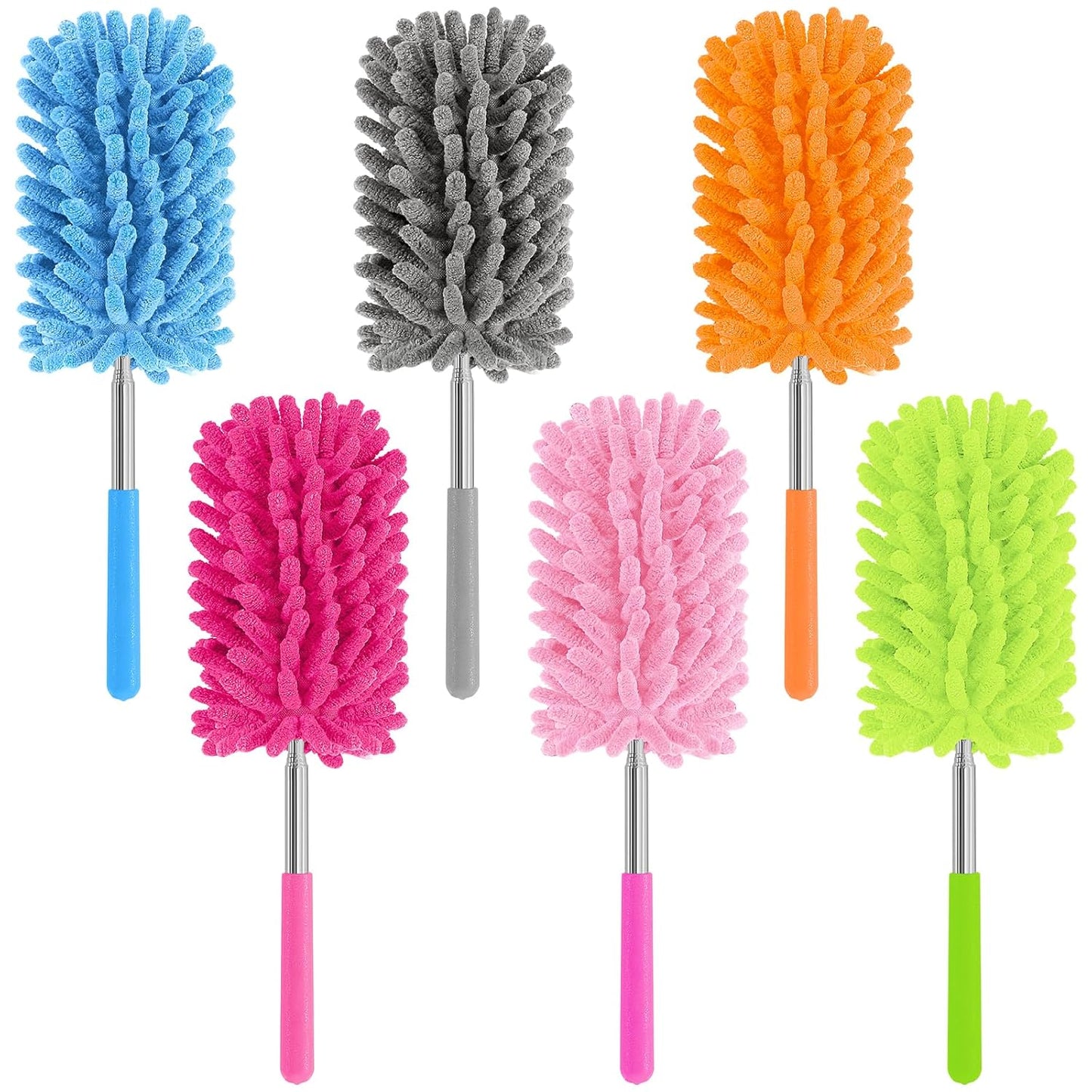 Mini Duster for Cleaning, 360° Bendable Hand Dusters with Extension Pole, Washable Small Duster for