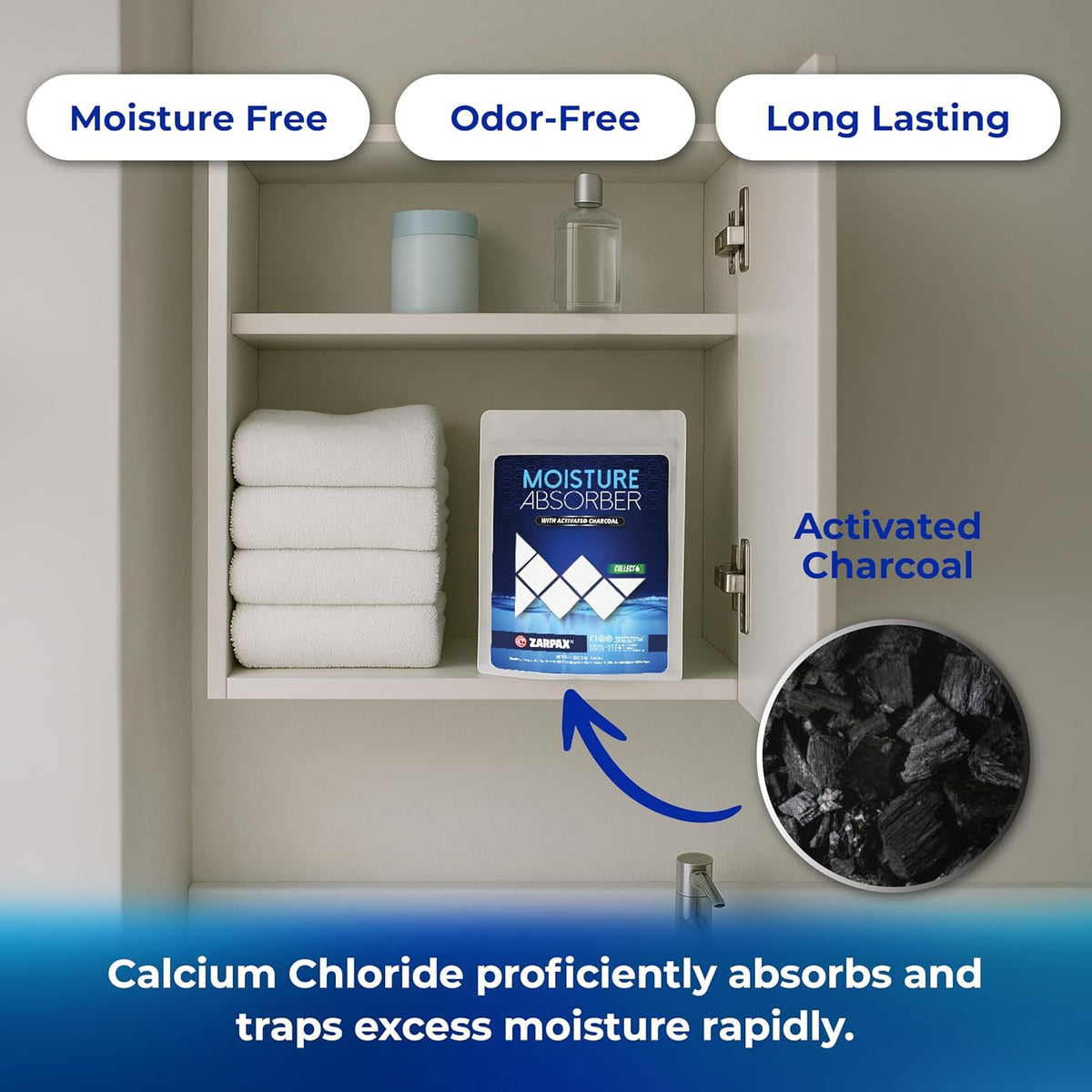 Moisture Absorber Sachets Activated Charcoal 7.5 oz/212g - Remove Excess Moisture In Air & Odor