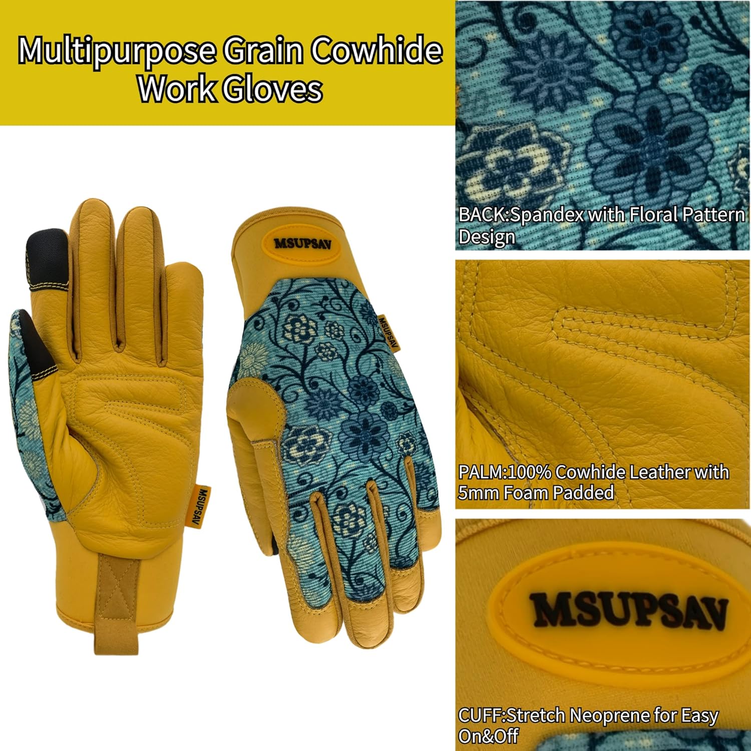 Thorn Proof&Puncture Resistant Gardening Gloves with Grip,Garden Gloves for Women, Leather Work