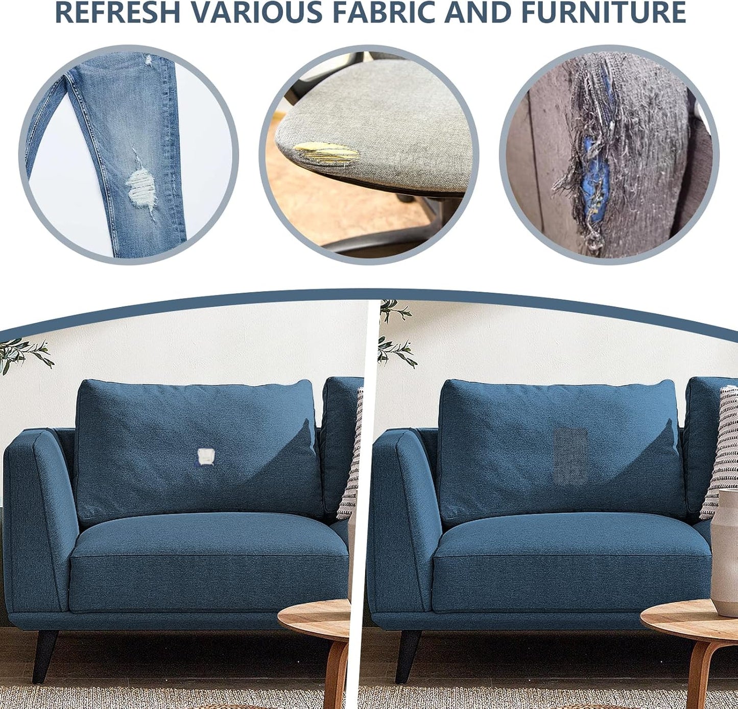 Fabric Repair Patches, Linen Repair Tape Self-Adhesive Fabric Patches Durable, DIY Large Linen Tape