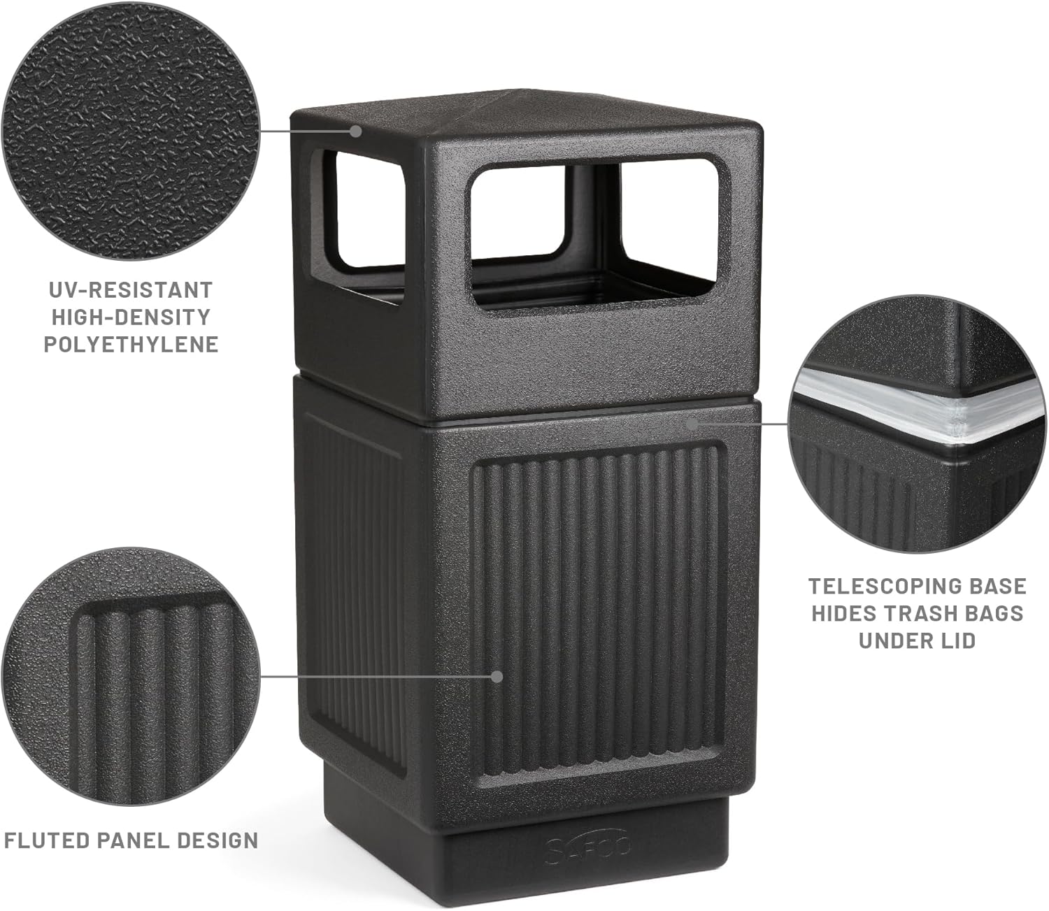 Safco Canmeleon Trash Can, 38 Gallons, Indoor and Outdoor Use, Durable & Weather-Resistant