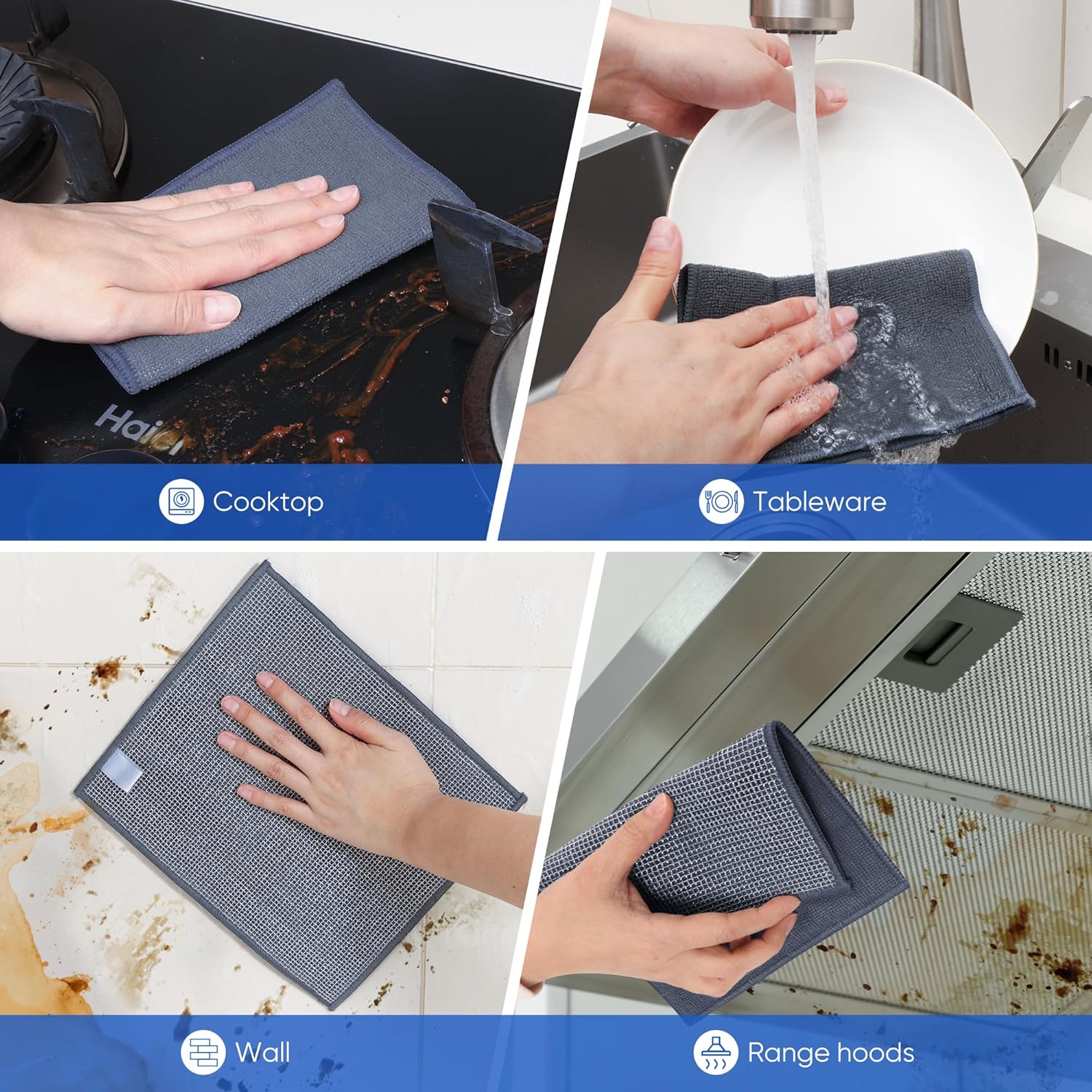 10Pcs New Upgrade 2-Layer Non Scratch Wire Dishcloth,Wire Dishwashing Rag, Non-Scratch Wire