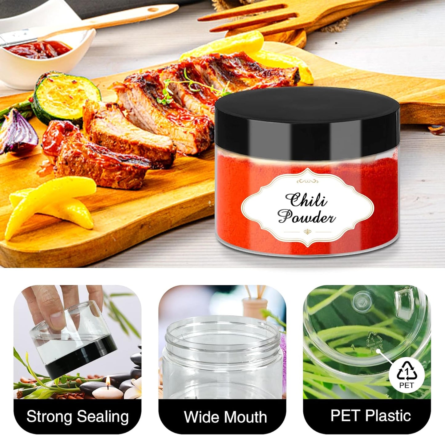 Plastic Jars with Lids, 4 OZ Slime Containers 72 Pcs Empty Clear Plastic Jars Refillable Plastic