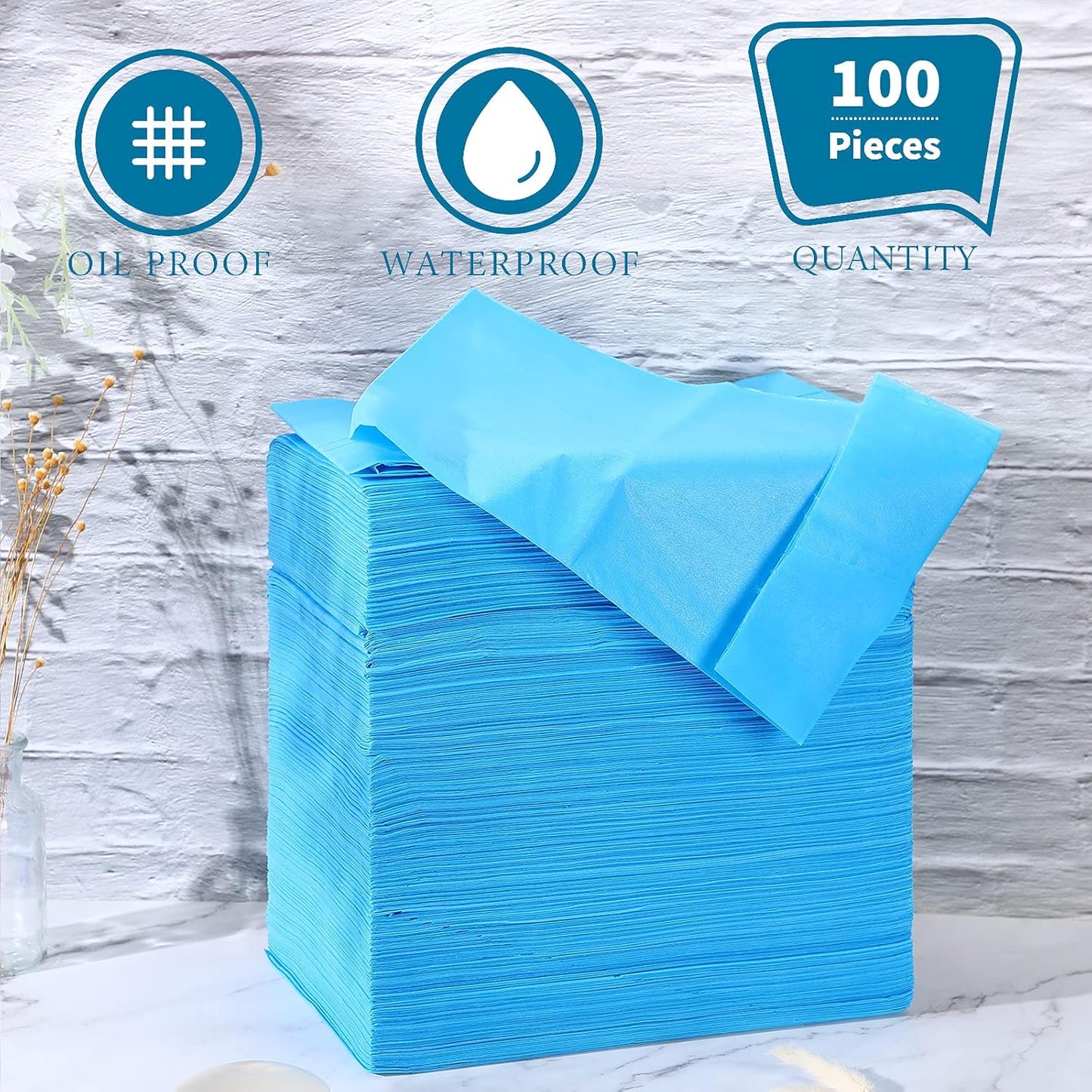 Breling 100 Pcs 31.5 x 71 Inch Disposable Bed Sheets Oil-proof PE Film Massage Table Sheets