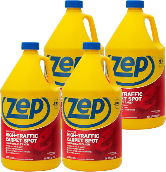 Zep High Traffic Carpet Cleaner - 1 Gallon (Case of 4) ZUHTC128 - Penetrating Formula Removes Deep