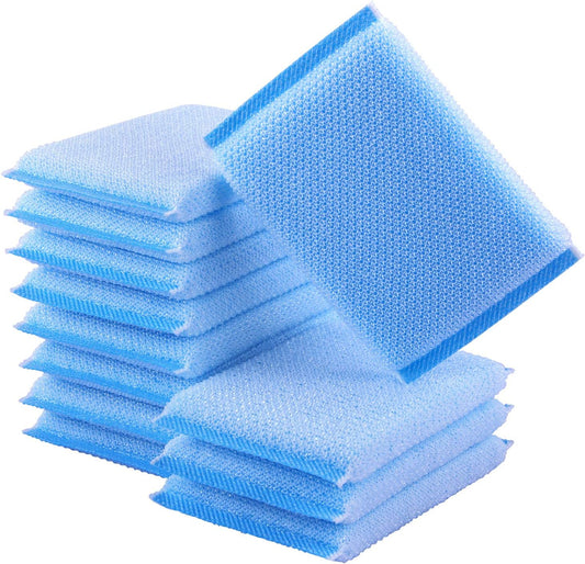 Nylon Cleaning Scrub Pad 12 Pack,Long-Lasting and Reusable Dishwashing Sponge,All-Purpose Scouring