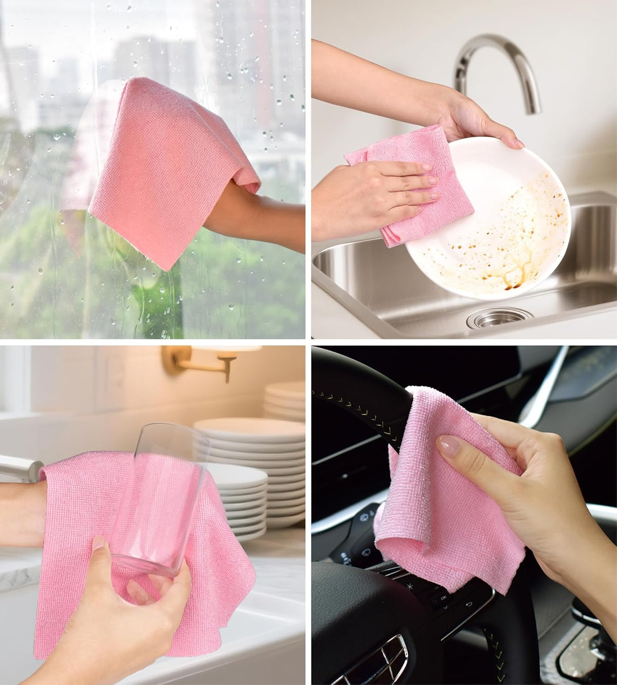 Roll of Microfiber Cleaning Cloth –100 Pack, Tear Away Microfiber Towels, Reusable, Washable