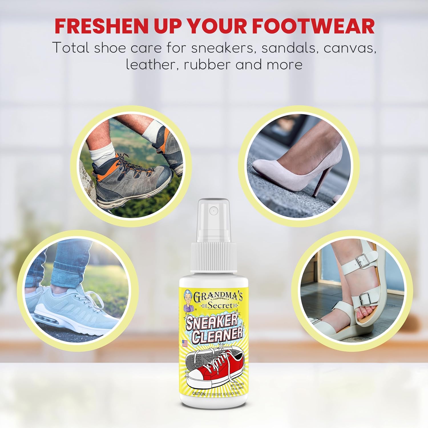 Grandma's Secret Sneaker Cleaner - Shoe Cleaner for Rubber, Canvas and Leather - Stain Remover