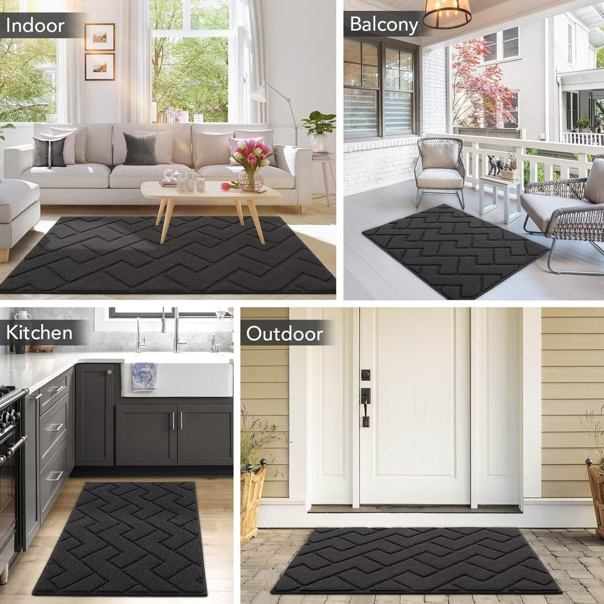 hicorfe Indoor Door Mat,Non Slip Door Mats,32"x48" Front Back Door Mat Rubber Backing,Absorbent