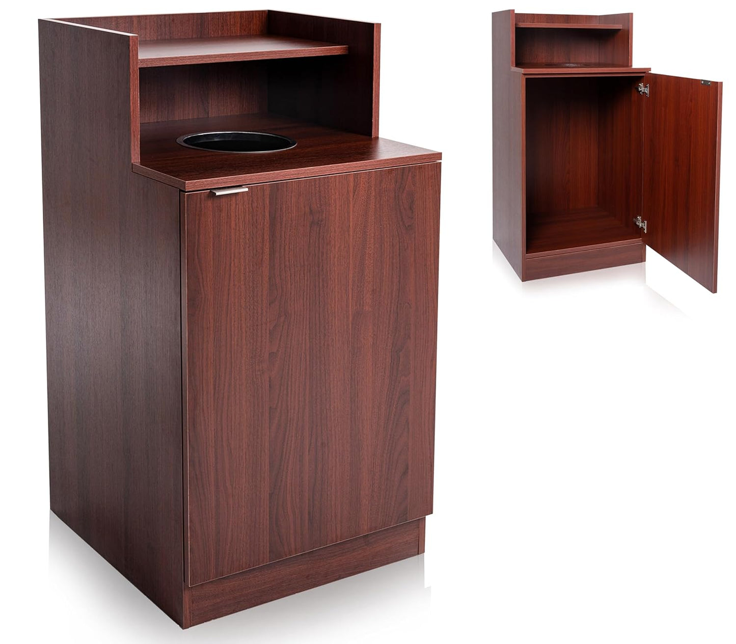 Alpine Restaurant Trash Bin Cabinet - Commercial Trash Can Garbage Receptacle Indoor with Tray