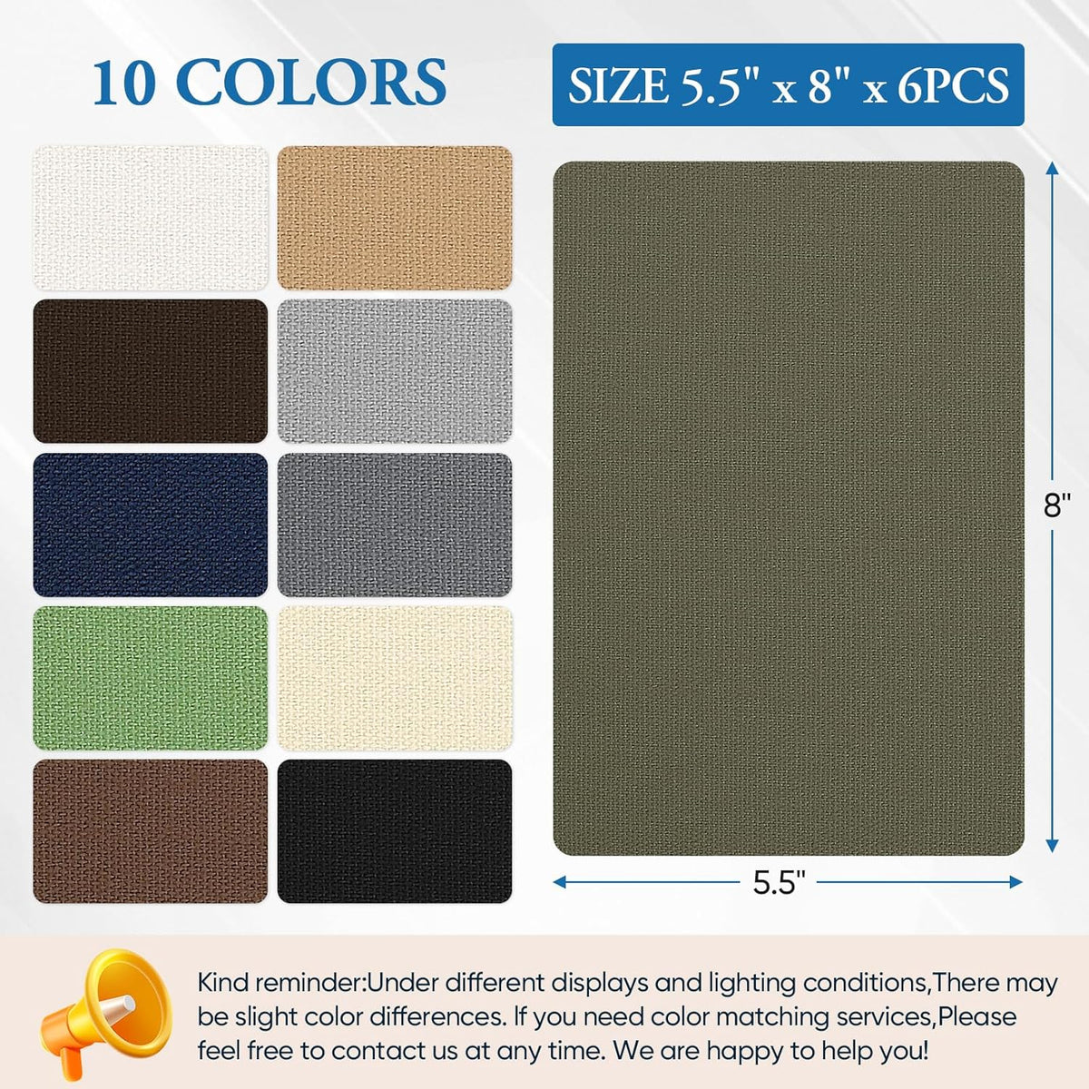 Canvas Repair Patch 5.5 x 8 Inches 6Pcs Self-Adhesive Waterproof Canvas Patch Kit for Repairing
