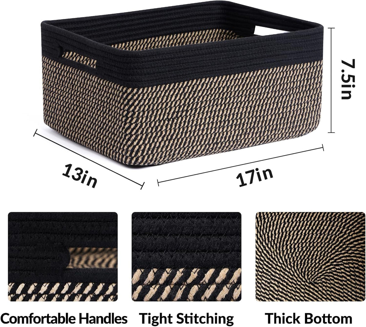 Large Storage Baskets for Organizing, Closet Shelf Baskets for Clothes Blanket Towels, Baby
