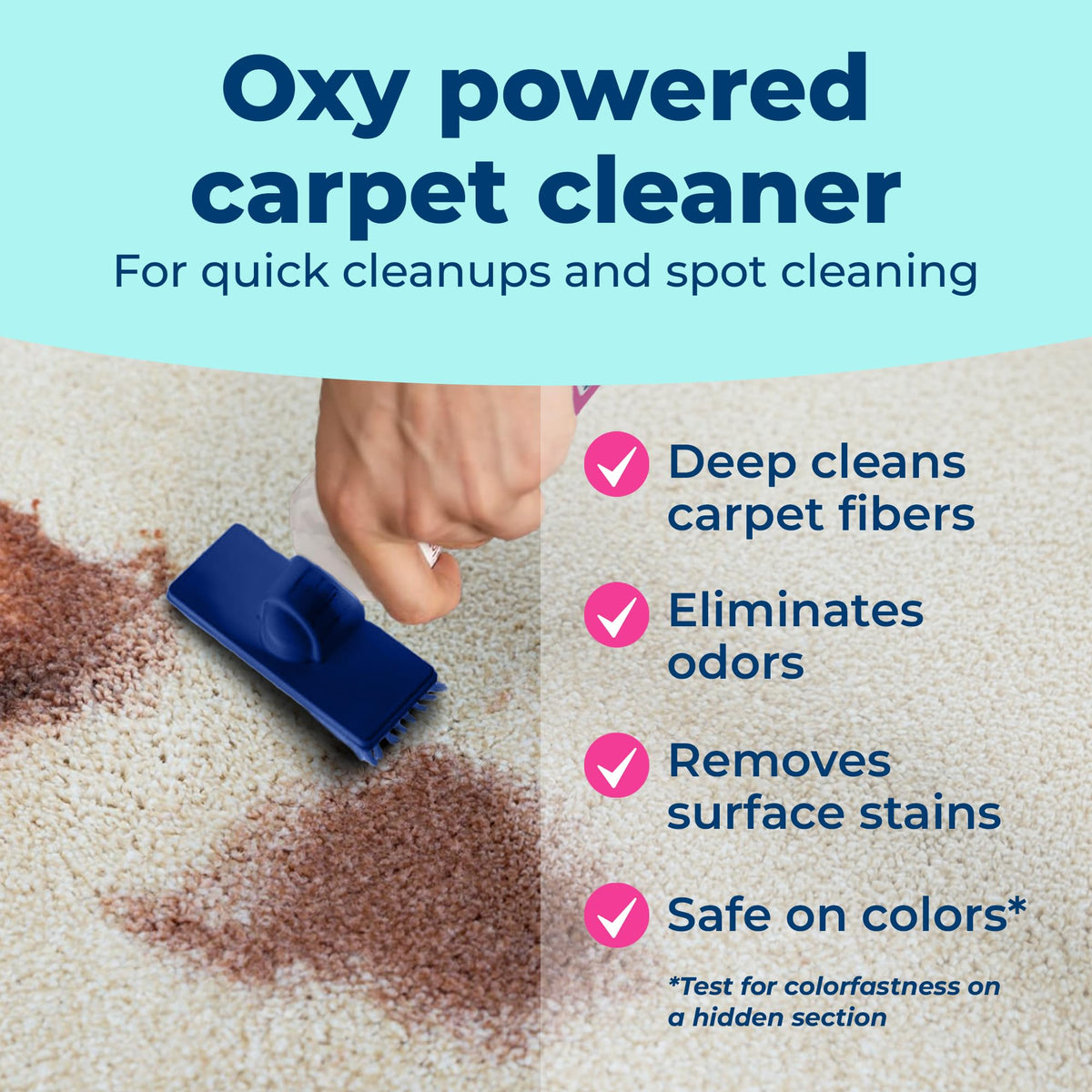 Carbona 2-in-1 Oxy-Powered Carpet Cleaner (13.5 Fl Oz), Spot Cleaner with Dual Sponge & Bristle