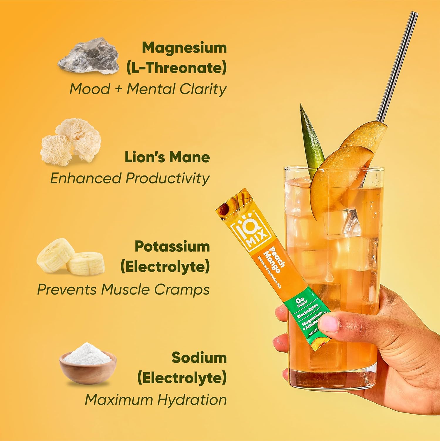 IQMIX Hydration Electrolyte Powder – 4-in-1 Formula for Hydration, Mental Clarity, Mood and