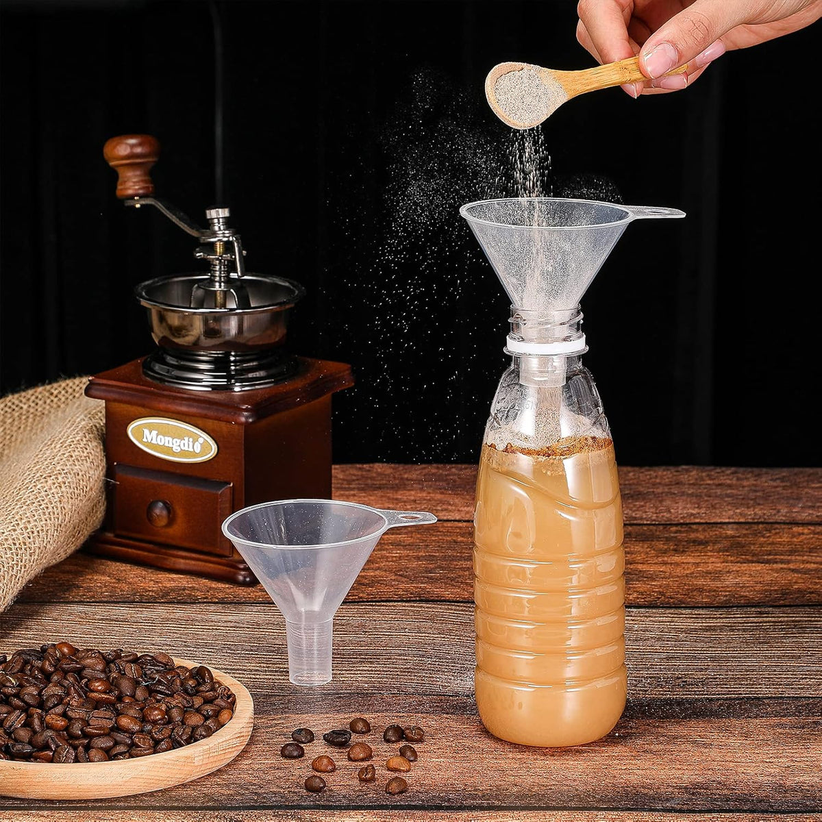 4 Packs Small Plastic Funnel for Filling Small Bottles 2.56 Inch Clear Wide Mouth Plastic Funnel