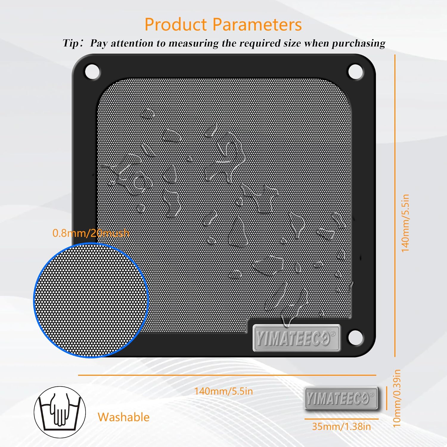 140mm PC Dust Filter for Computer Cooler Fan/PSU/Routers PVC 50 Mesh, Magnetic Dust Mesh Computer