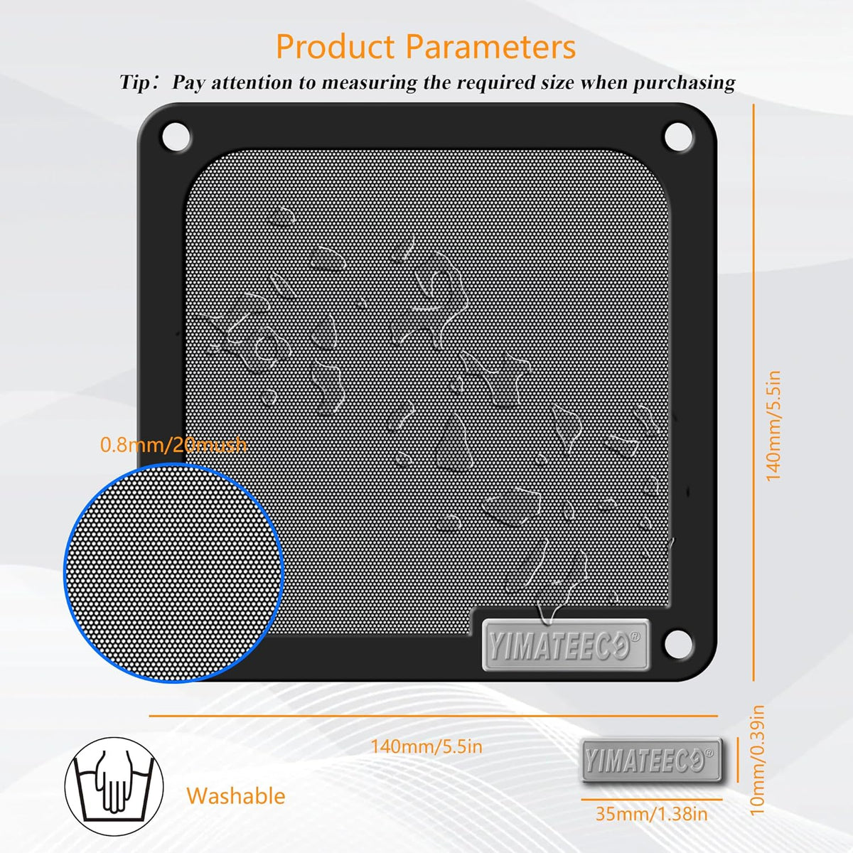 140mm PC Dust Filter for Computer Cooler Fan/PSU/Routers PVC 50 Mesh, Magnetic Dust Mesh Computer
