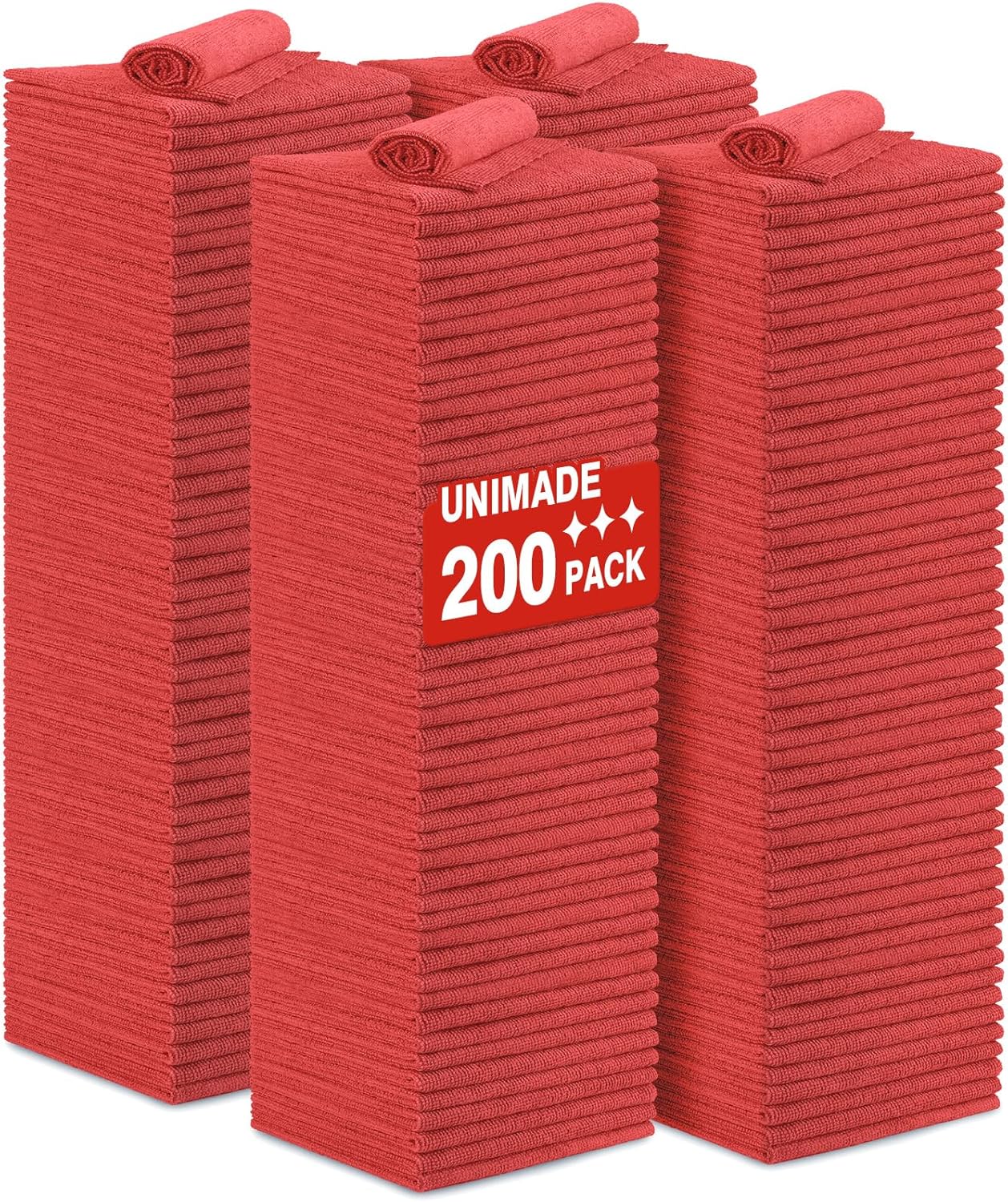 Shop Towel Rag, 200 Pack Reusable Rags Bulk Microfiber Cleaning Cloth Lint Free Towels for Car
