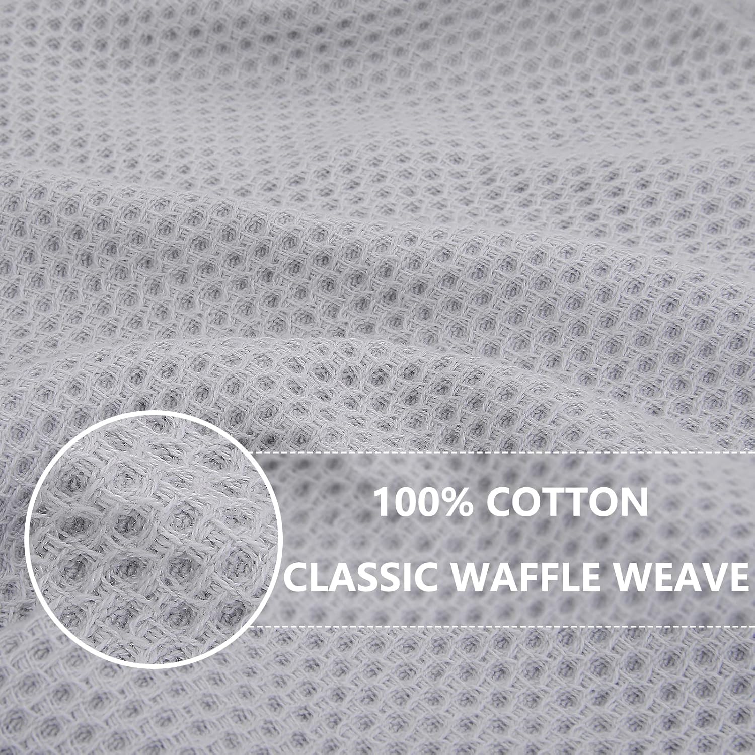 Homaxy 100% Cotton Waffle Weave Kitchen Dish Towels, Ultra Soft Absorbent Quick Drying Cleaning