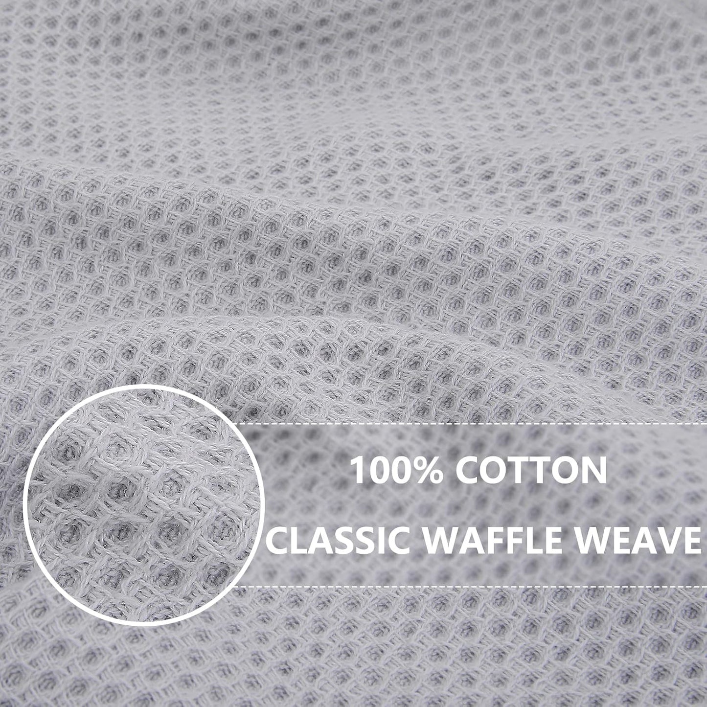 Homaxy 100% Cotton Waffle Weave Kitchen Dish Cloths, Ultra Soft Absorbent Quick Drying Dish Towels