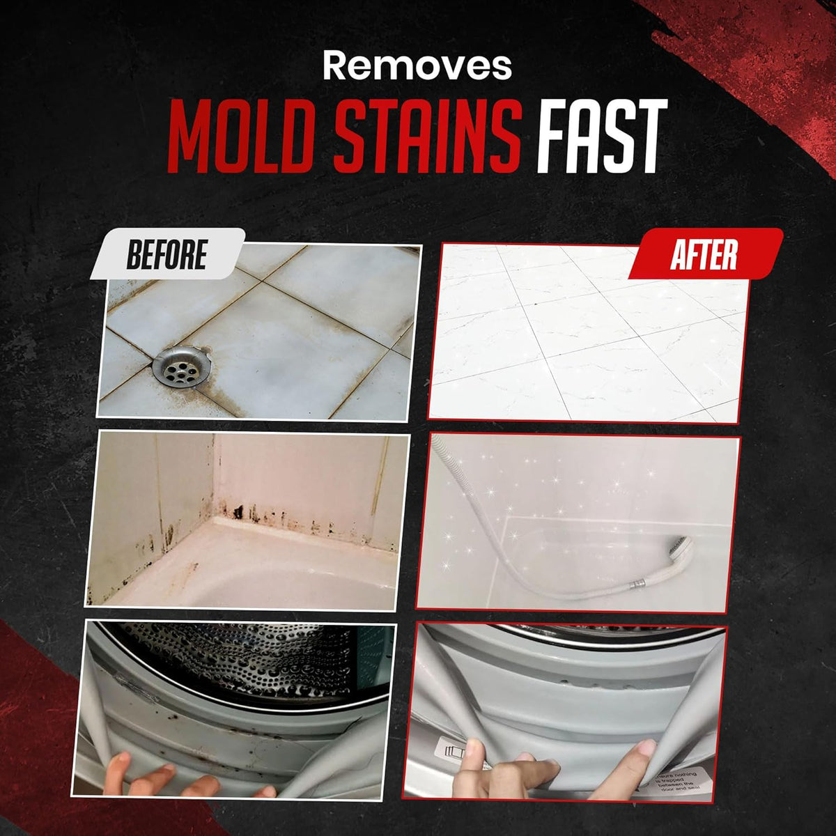 Pomy Professional Grade Mold Stain Remover Gel (2 Pack-16 oz Total) Thick No-Run Gel for Shower