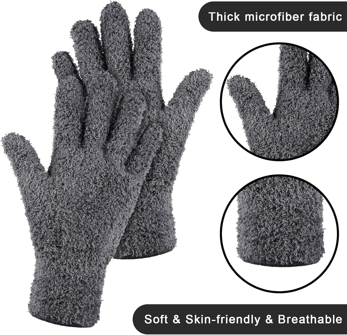 Patelai 3 Pairs Microfiber Plant Dusting Gloves Leaf Cleaning Gloves for Indoor Plants, Blinds