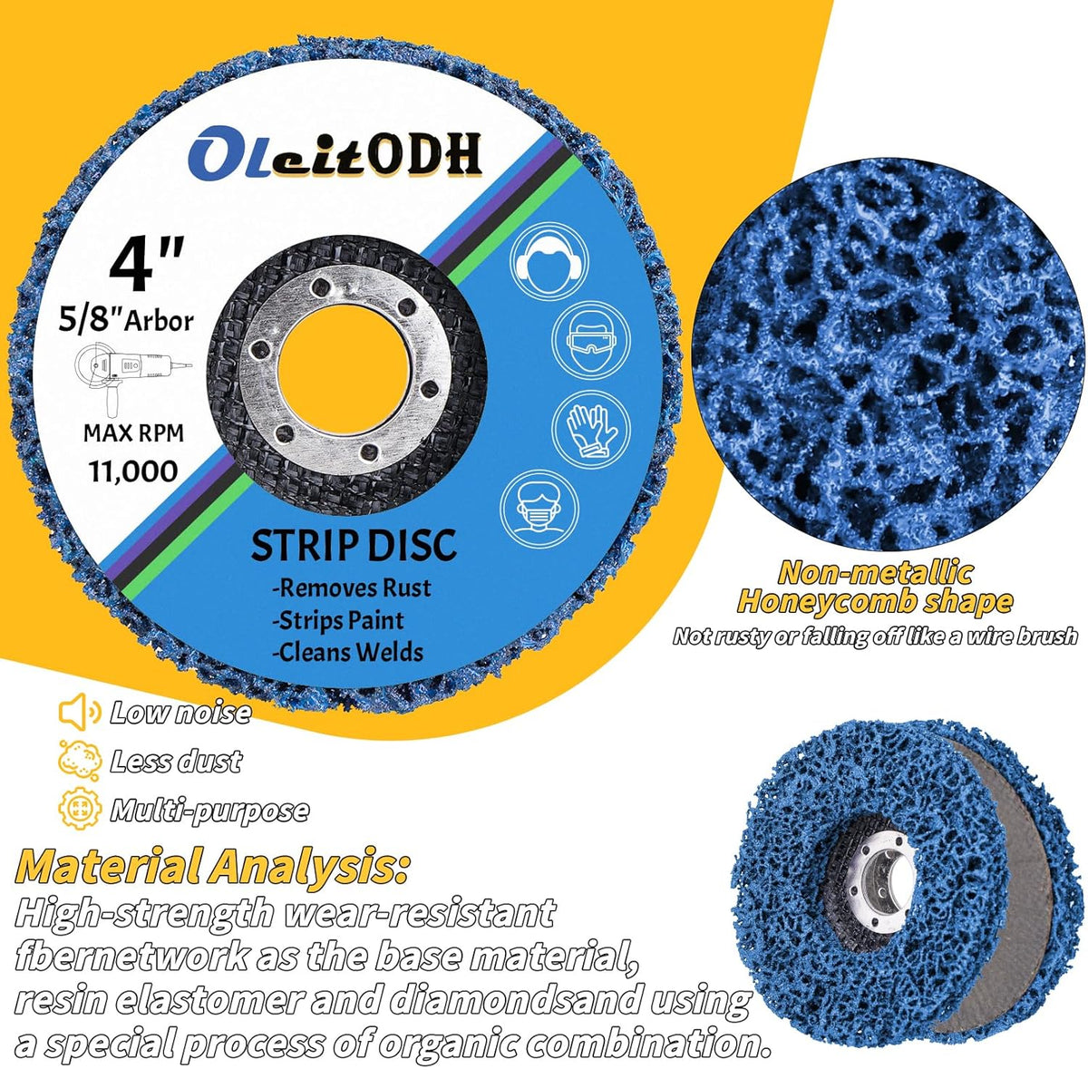 20 Pcs 4" x 5/8" Strip Discs Bulk, Paint Stripping and Rust Removal Wheels for Angle Grinders