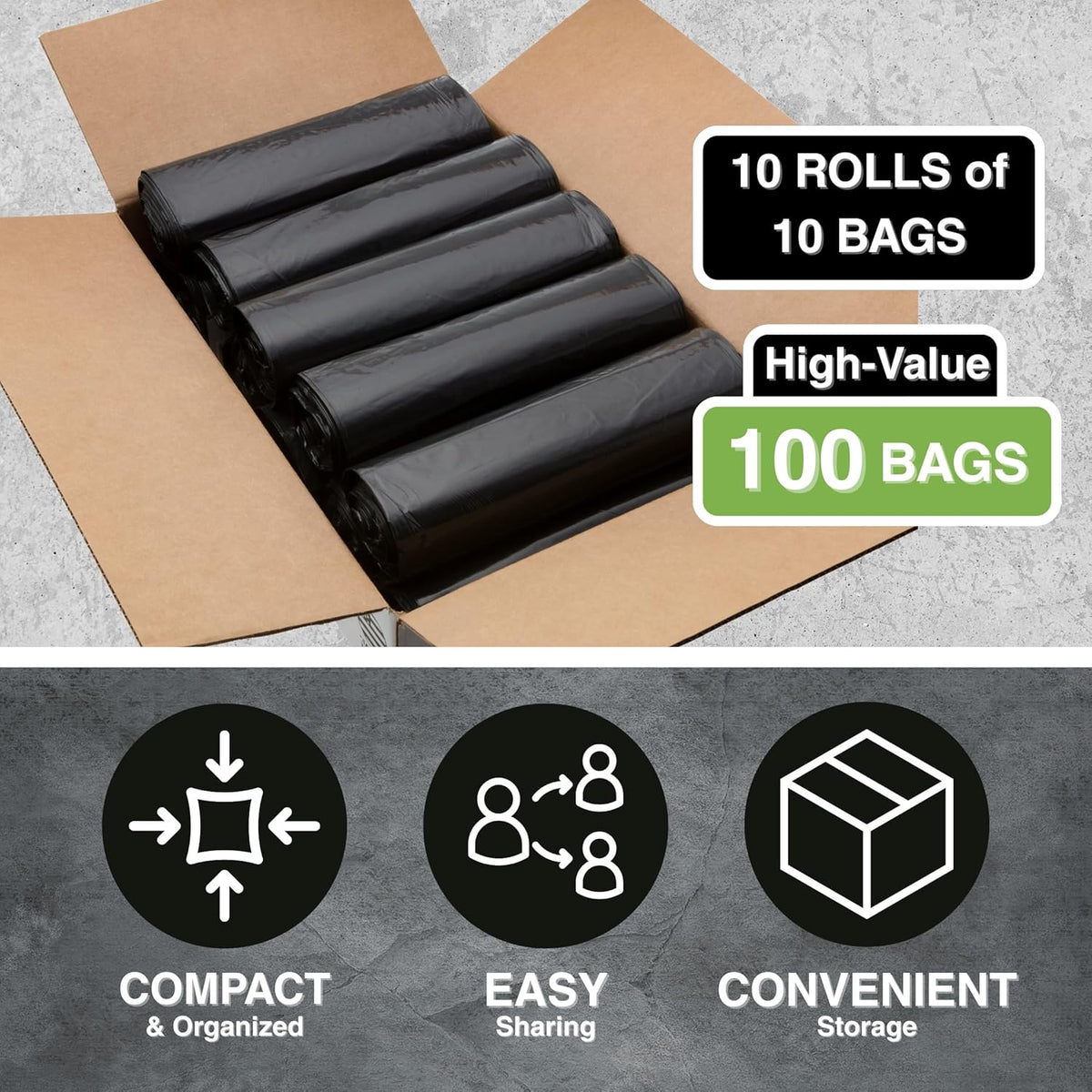 45 Gallon Garbage Trash Bag 40X46" 1.5 Mil Black 100 Count Can Liner Bulk 40 Gallon 41 Gallon 42