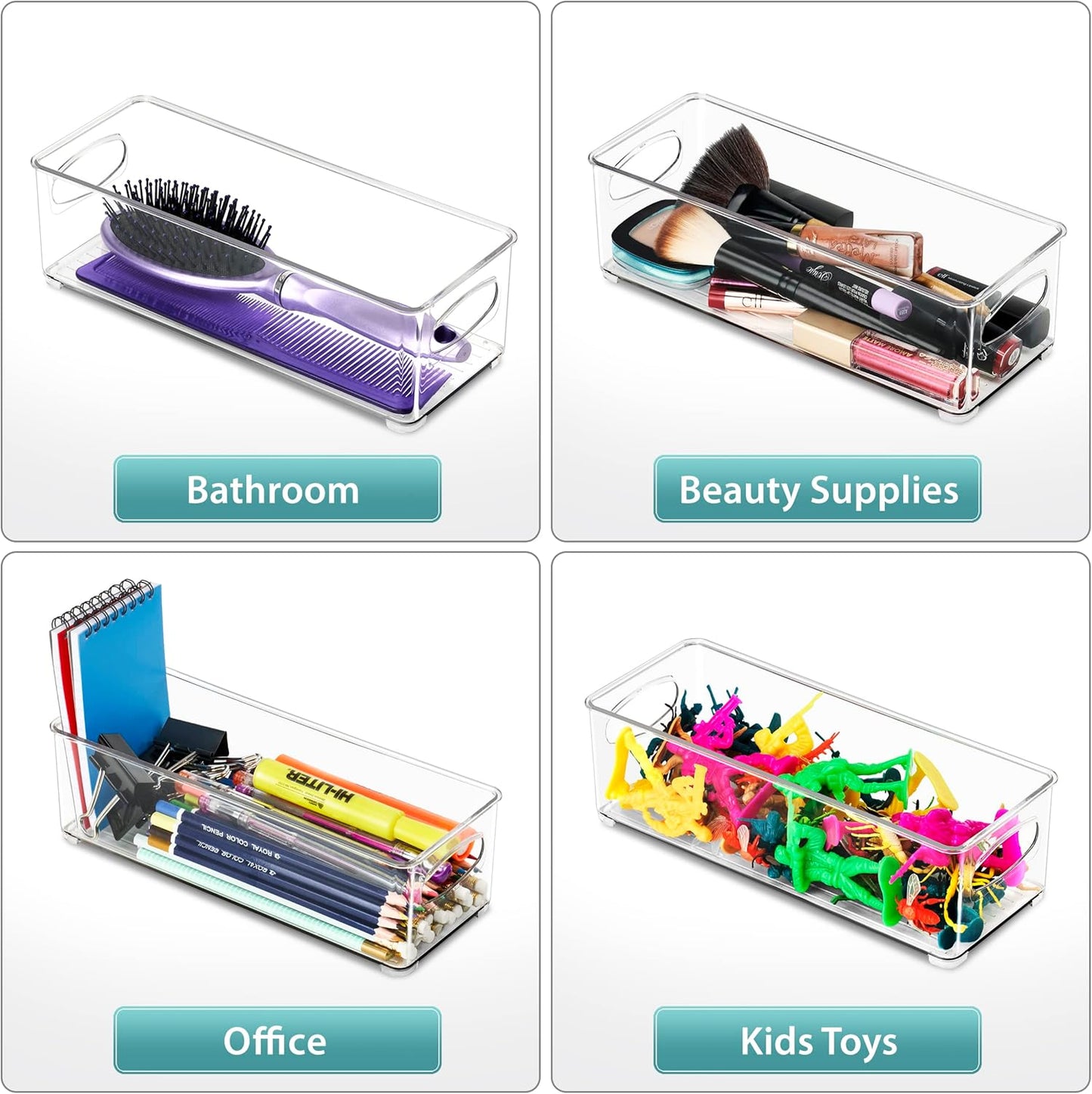 Sorbus Stackable Refrigerator Organizer Bins - Clear Storage Bins for Kitchen Pantry, Freezer &