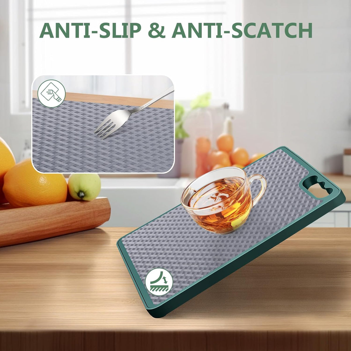 Shelf Liners, Non-Adhesive Drawer Liner, Waterproof & Oil-Proof Kitchen Cabinet Cupboard Liner