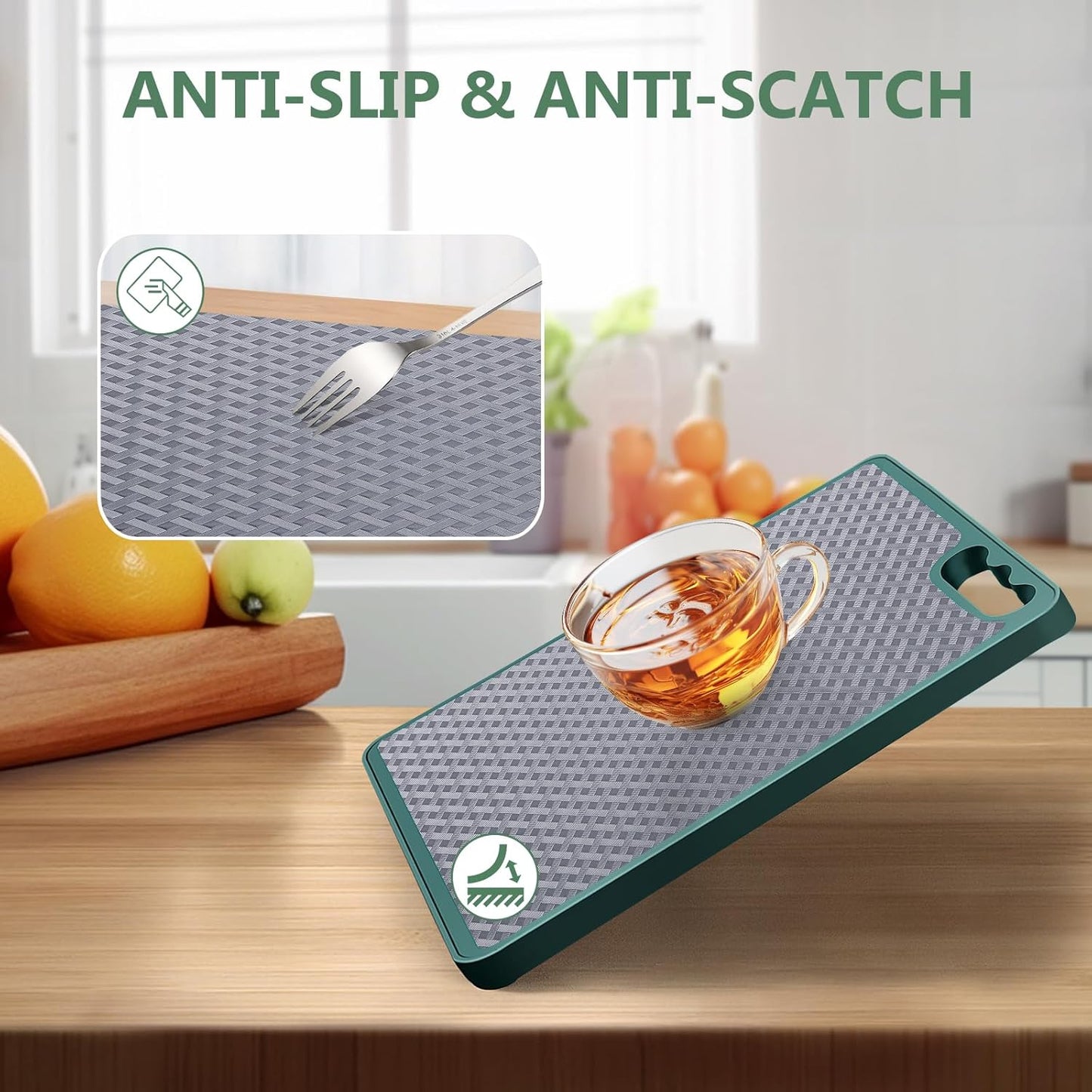 Shelf Liners, Non-Adhesive Drawer Liner, Waterproof & Oil-Proof Kitchen Cabinet Cupboard Liner