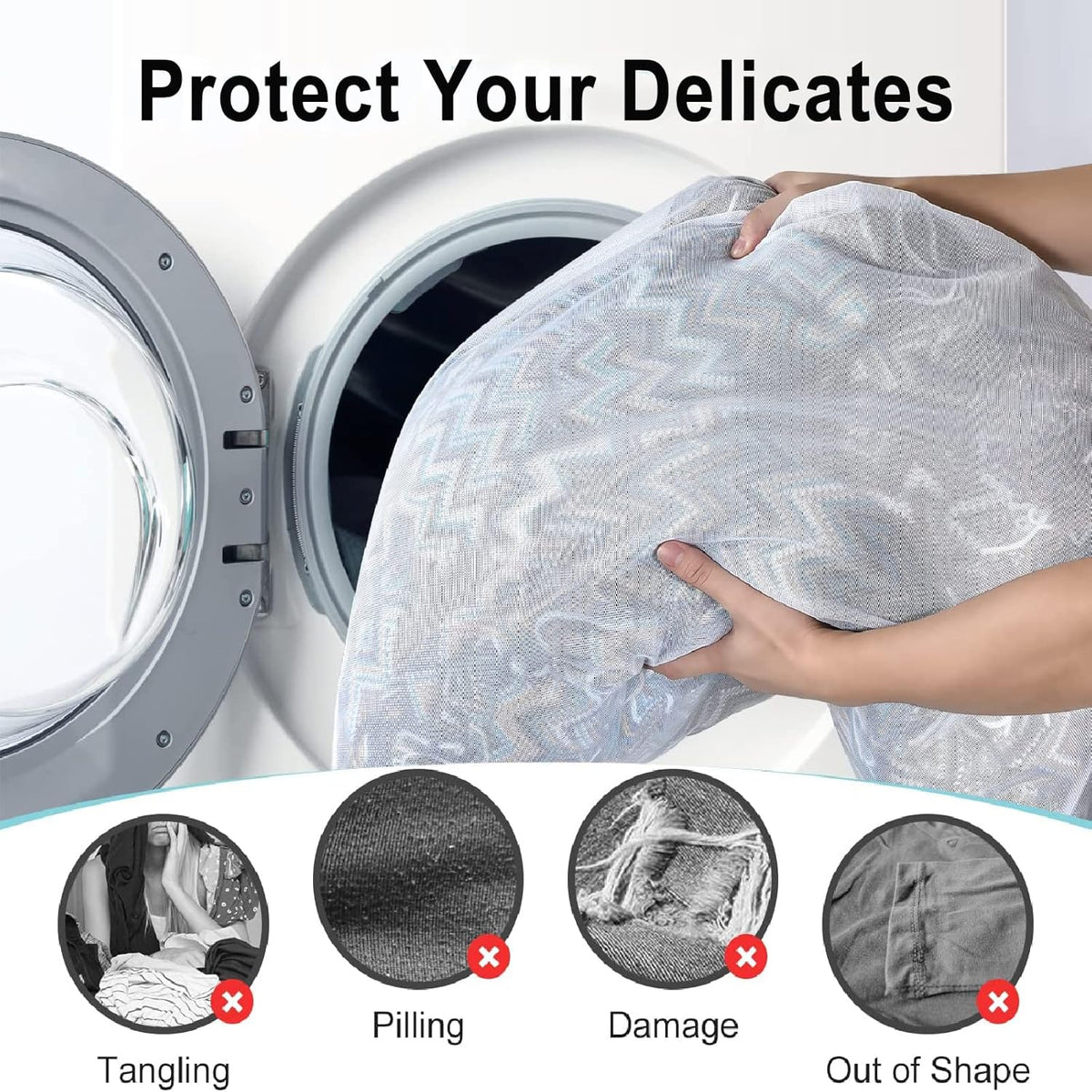 OTraki Mesh Washing Bags for Laundry 2 Pack 16 x 20 Inch Medium Mesh Bag Laundry Washer Delicates