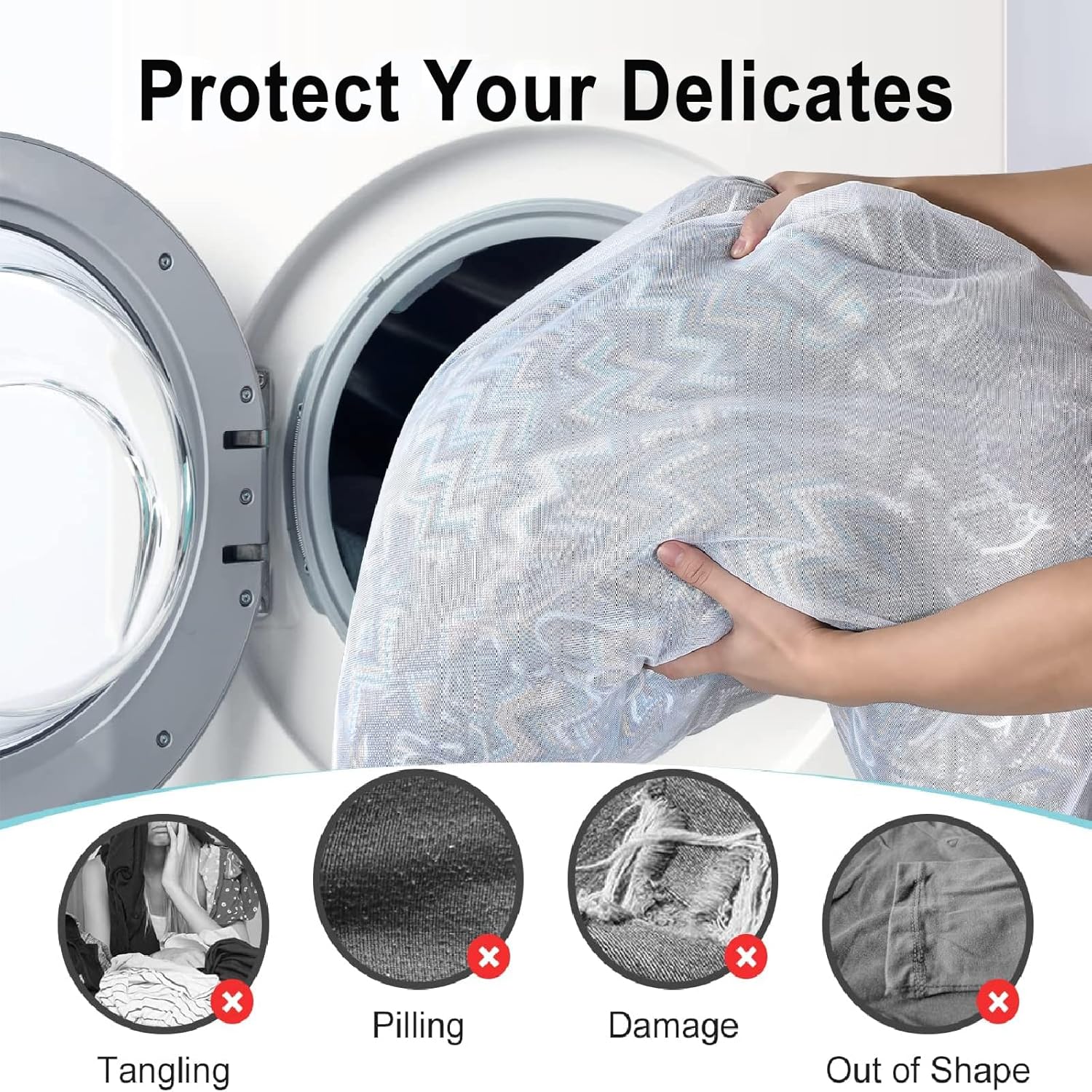 OTraki Mesh Washing Bags for Laundry 2 Pack 16 x 20 Inch Medium Mesh Bag Laundry Washer Delicates