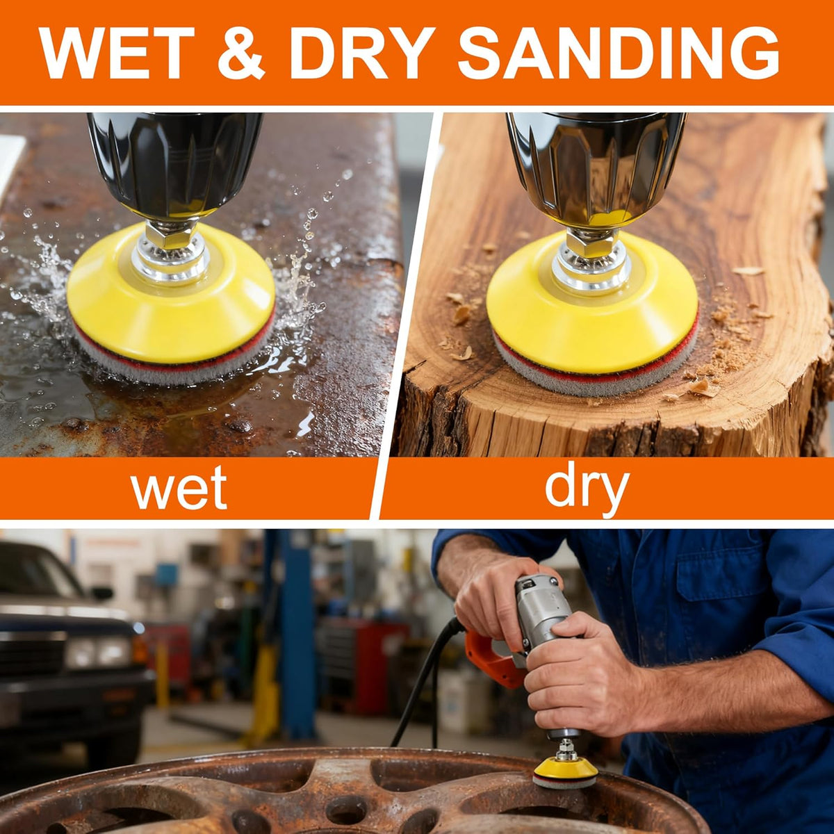 64 PCS 2 Inch Sanding Disc Pad,Hook and Loop Sanding Pads 180 to 3000 Wet Dry Sponge Sandpaper with