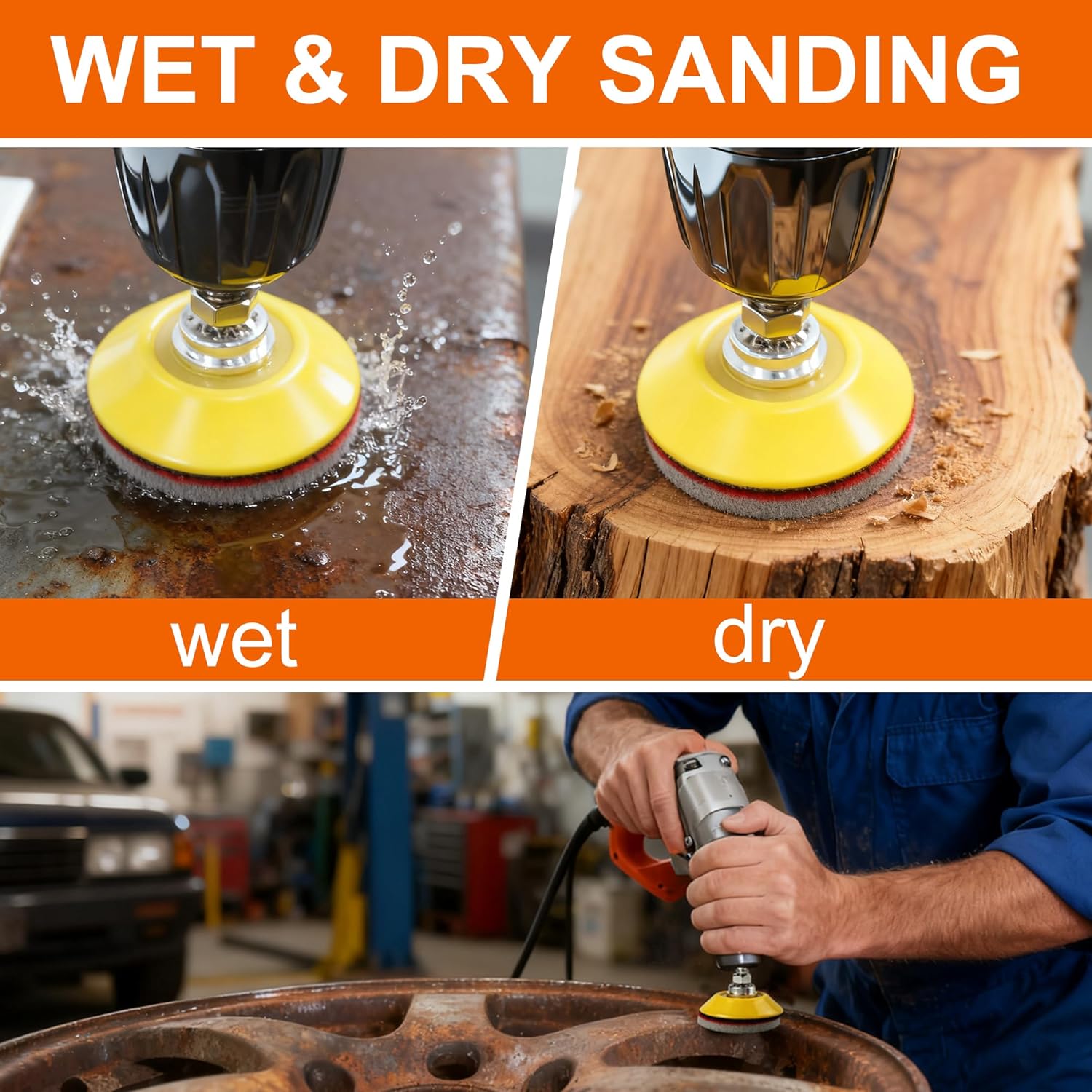 64 PCS 2 Inch Sanding Disc Pad,Hook and Loop Sanding Pads 180 to 3000 Wet Dry Sponge Sandpaper with