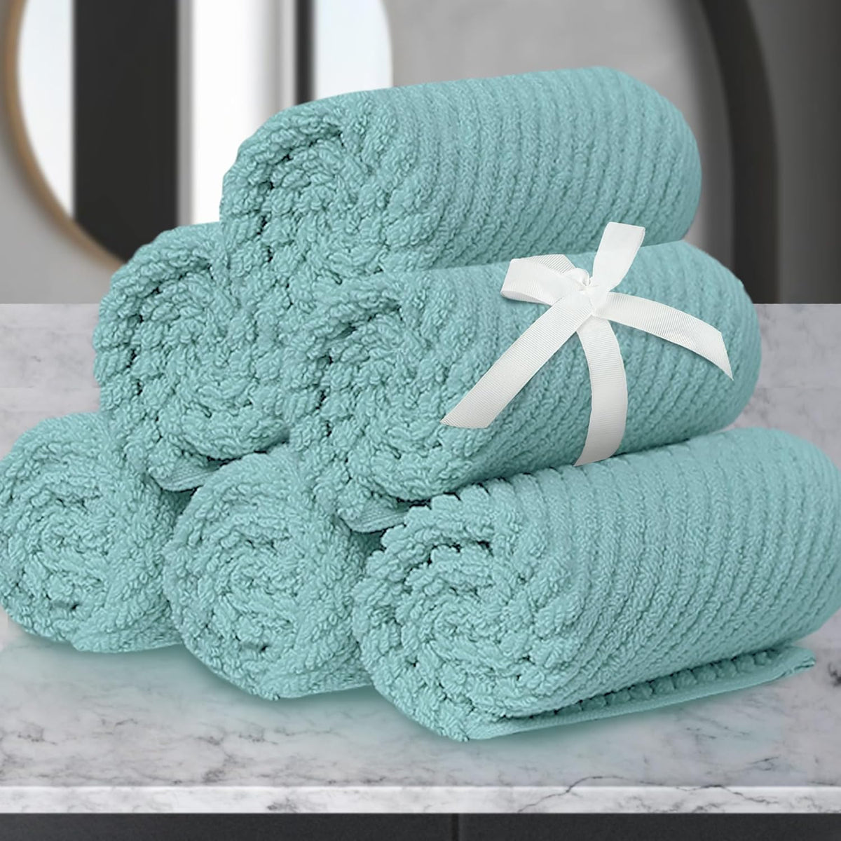 Wash Cloths for Your Face, 6 Pack Large 13"x13" - 100% Cotton | Lightweight | Thick | Quick Dry |