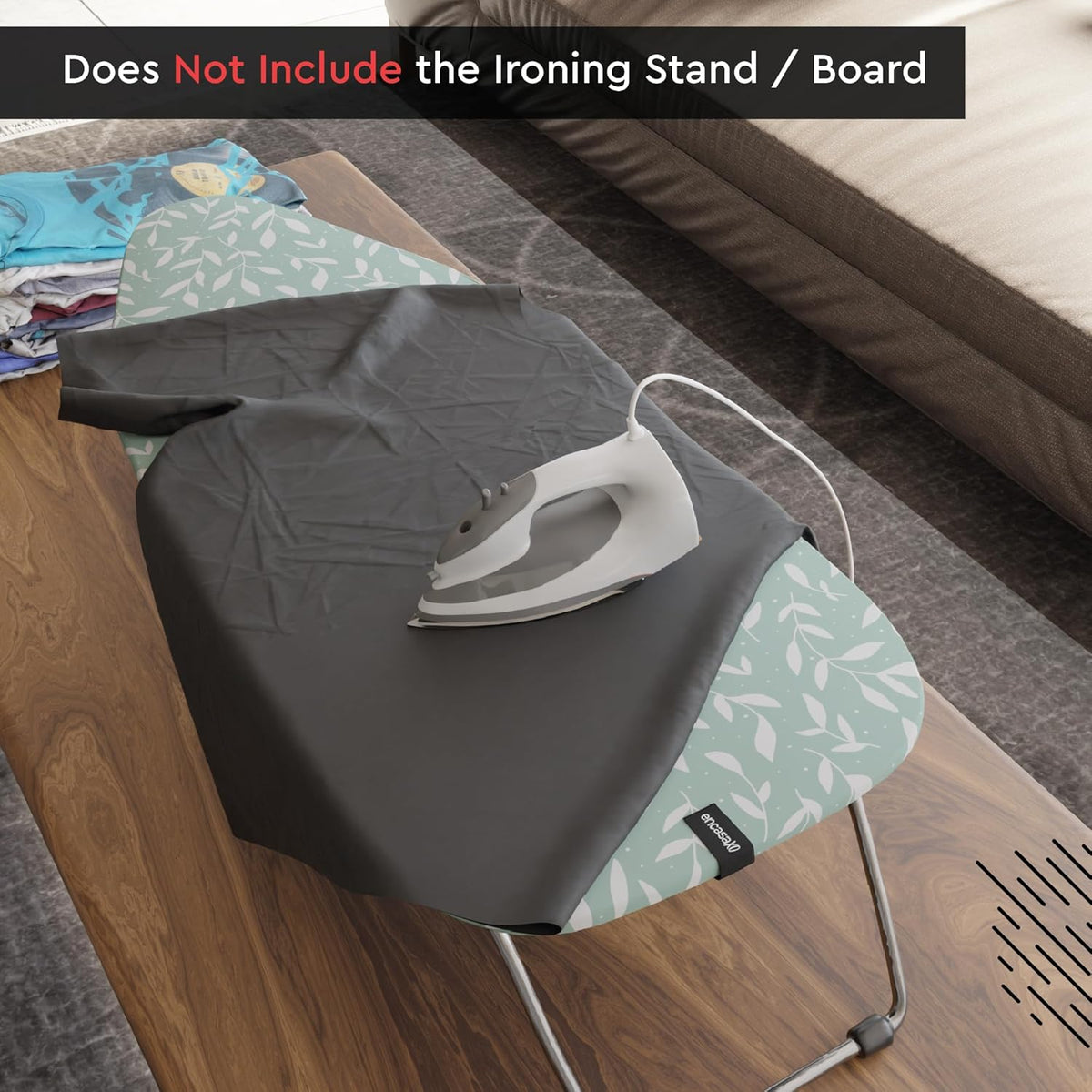 Encasa XO Ironing Board Cover and Pad 28"x12" - Thick 3mm Felt Padding, Drawstring Tightening &