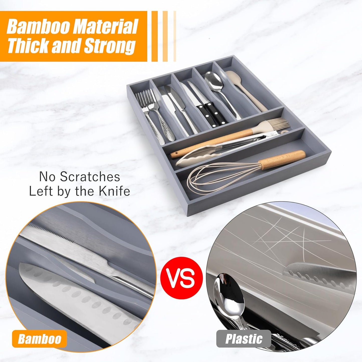 Kitchen Silverware Drawer Organizer and Storage Organizador Small De Cucharas y Tenedores Cubiertos