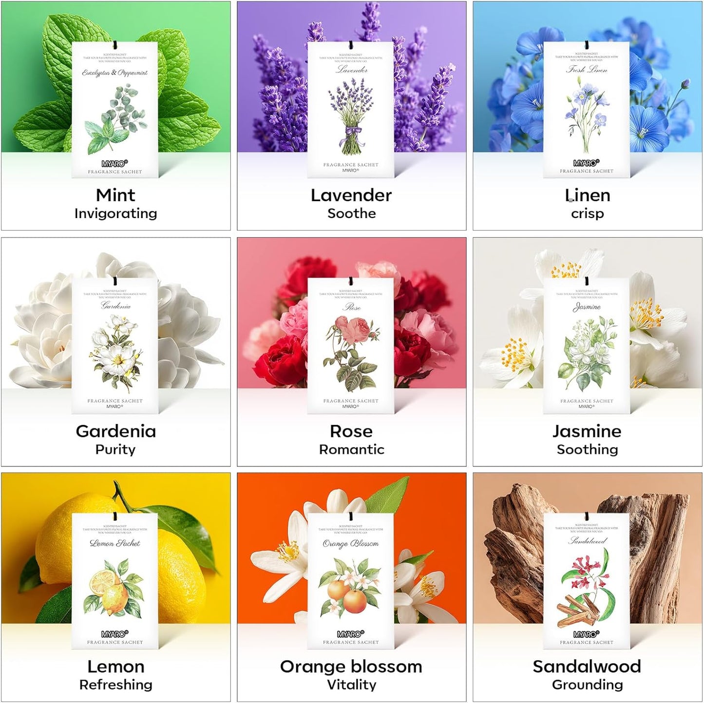 12 Pcs Rose Sachets Long Lasting Air Freshener Fragrance Potpourri Bags Odor Eliminator for Home