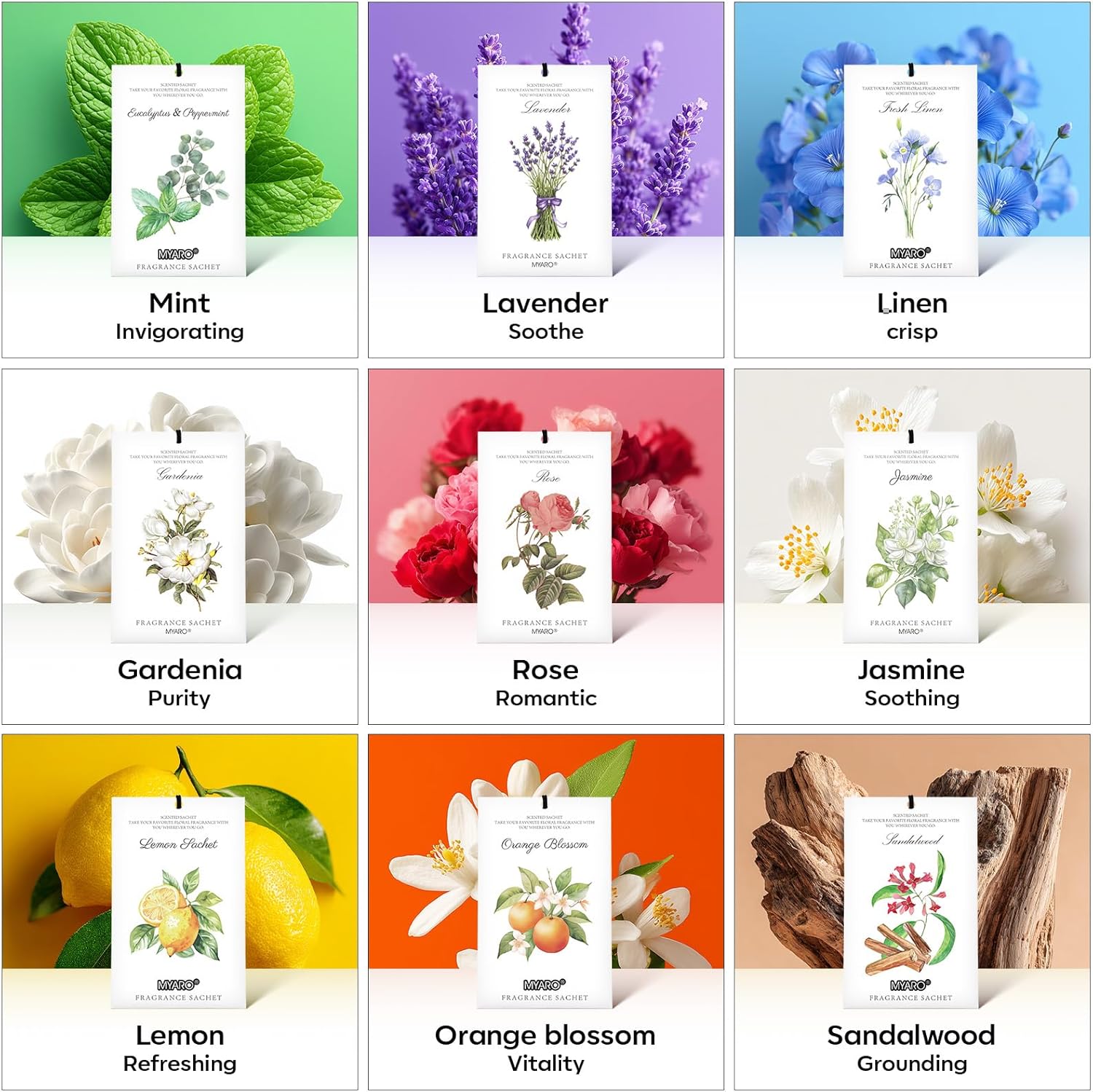 12 Pcs Rose Sachets Long Lasting Air Freshener Fragrance Potpourri Bags Odor Eliminator for Home