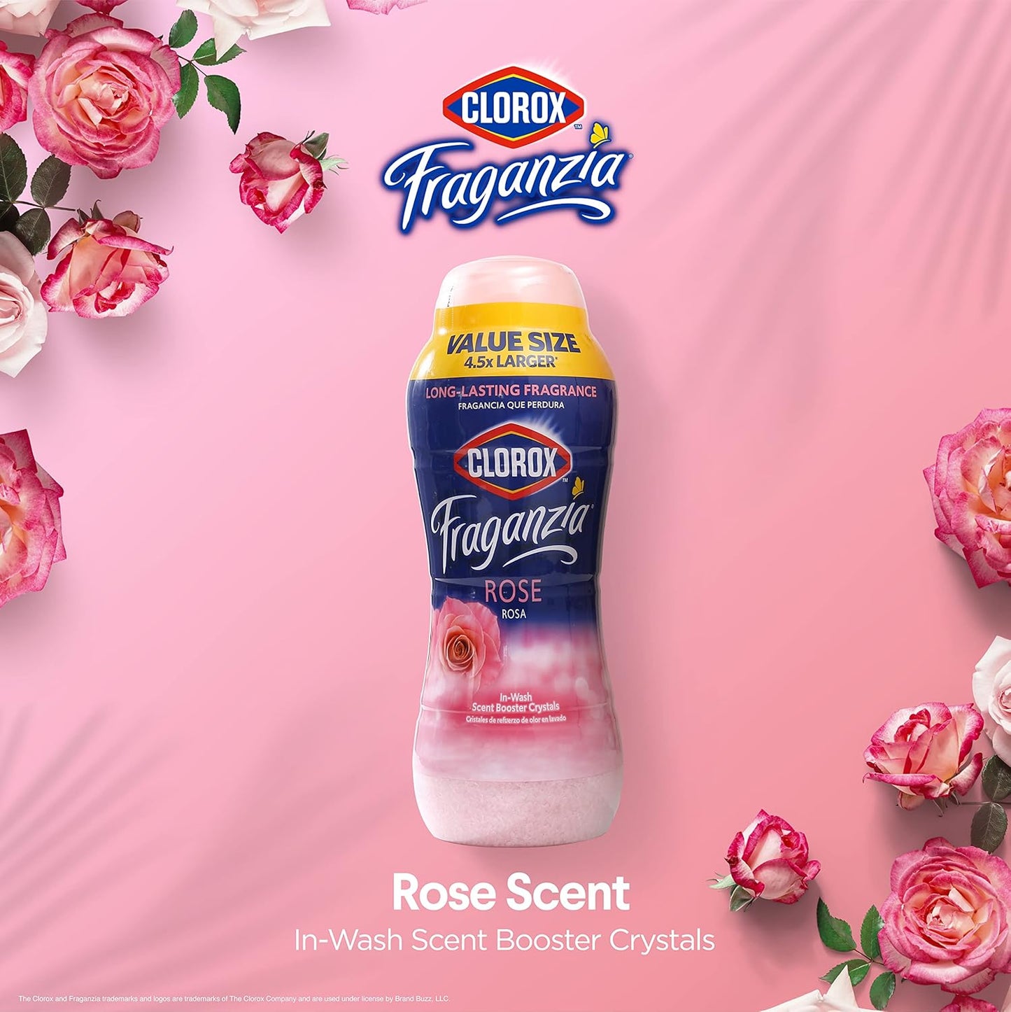 Clorox Fraganzia Laundry Scent Booster Crystals in Rose Scent - Scented In-Wash Freshener Beads for