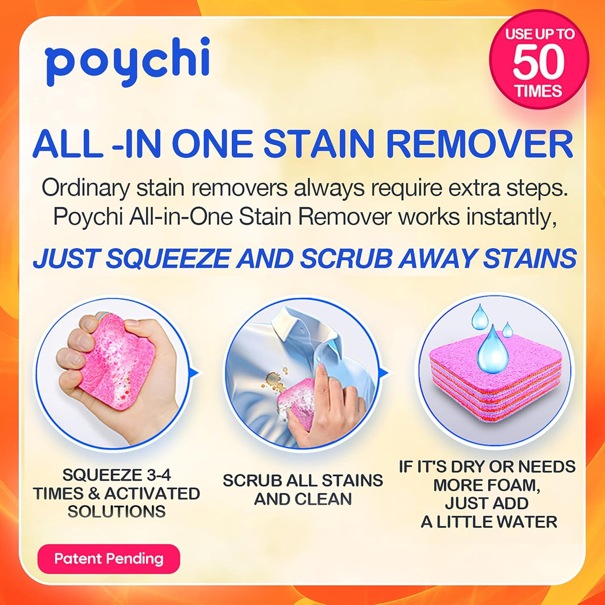 Magical Fiber Stain Remover- Use as Spot Remover- No Dry Cleaning Food, Grease, Coffee Off Laundry