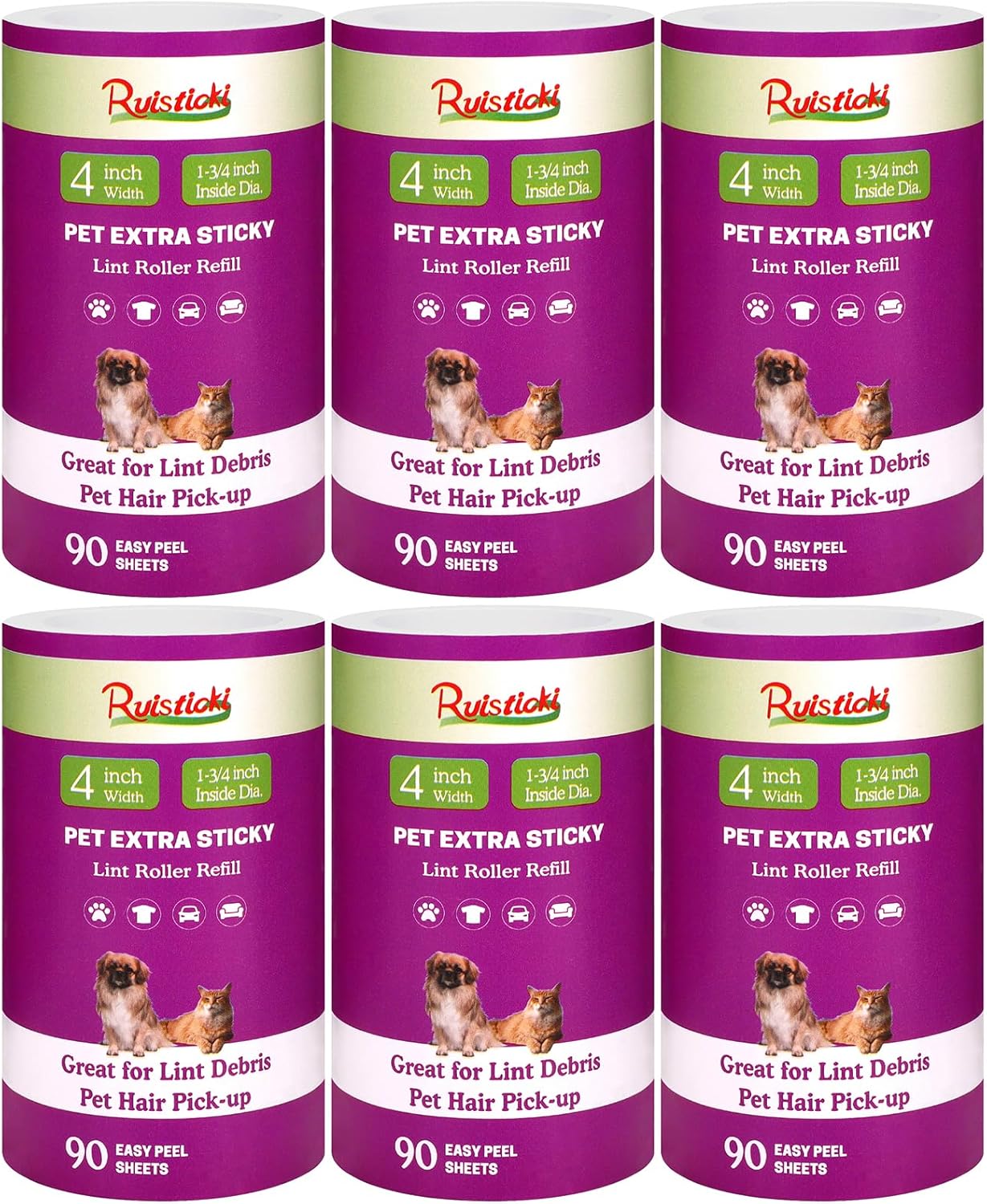 4 inch Lint Roller Refills Only Compatible with Scotch-Brite Pet Hair Pickup Extra Sticky Lint