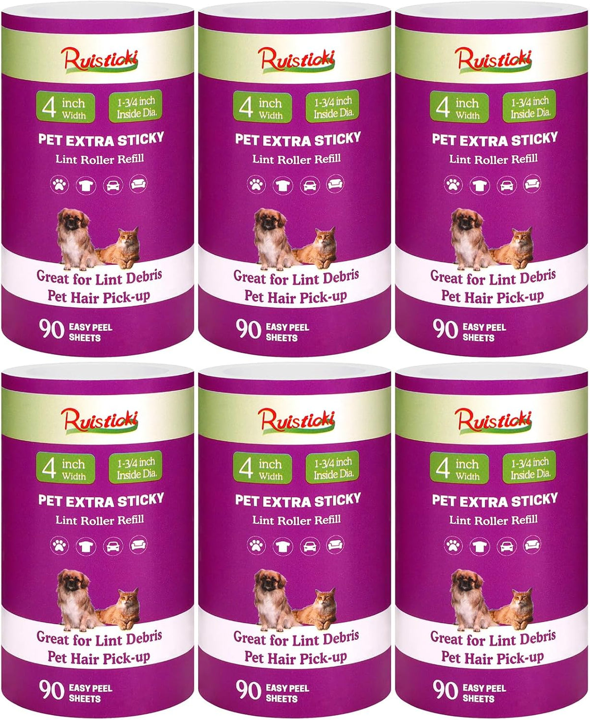 4 inch Lint Roller Refills Only Compatible with Scotch-Brite Pet Hair Pickup Extra Sticky Lint