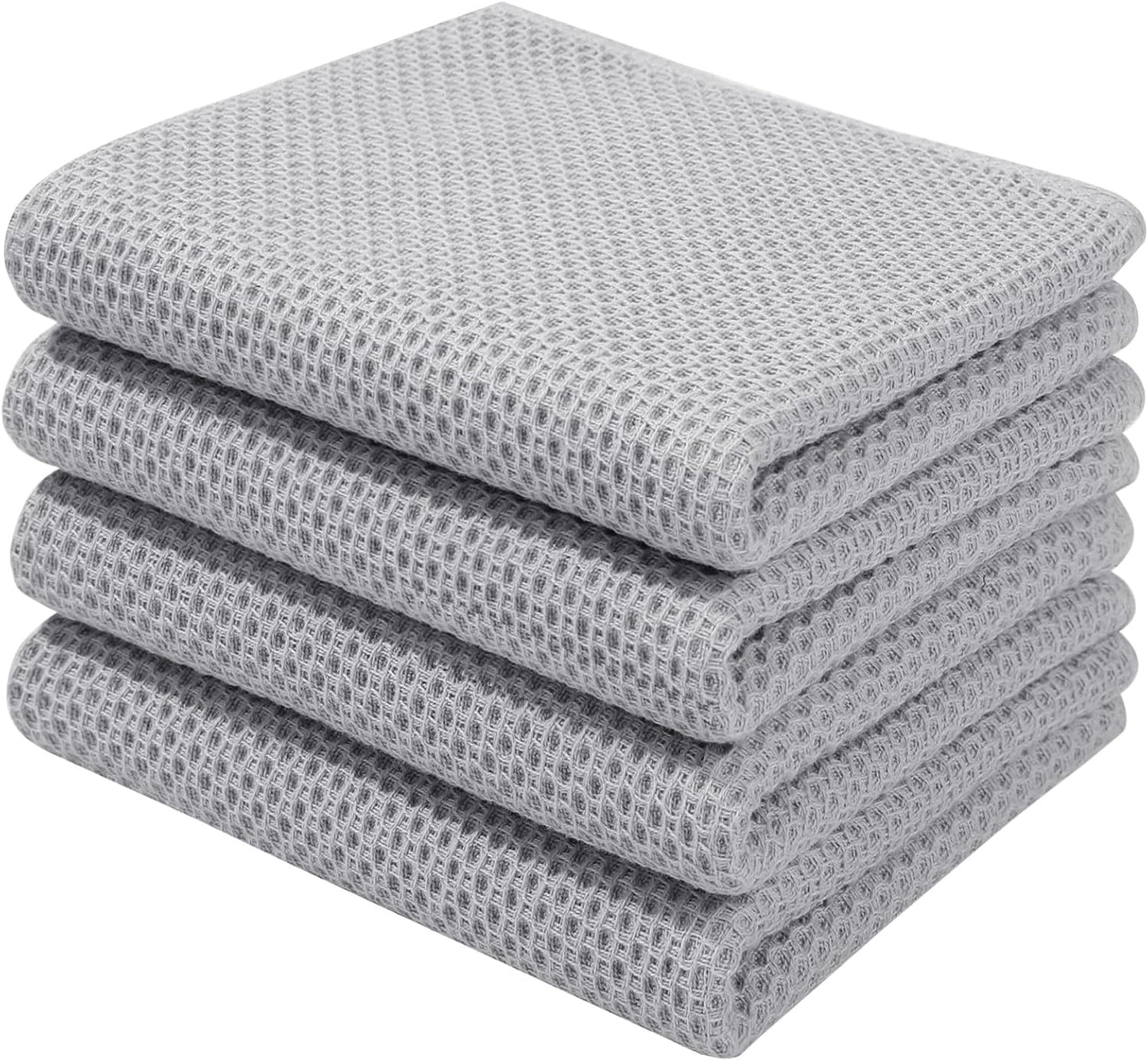 Homaxy 100% Cotton Waffle Weave Kitchen Dish Towels, Ultra Soft Absorbent Quick Drying Cleaning