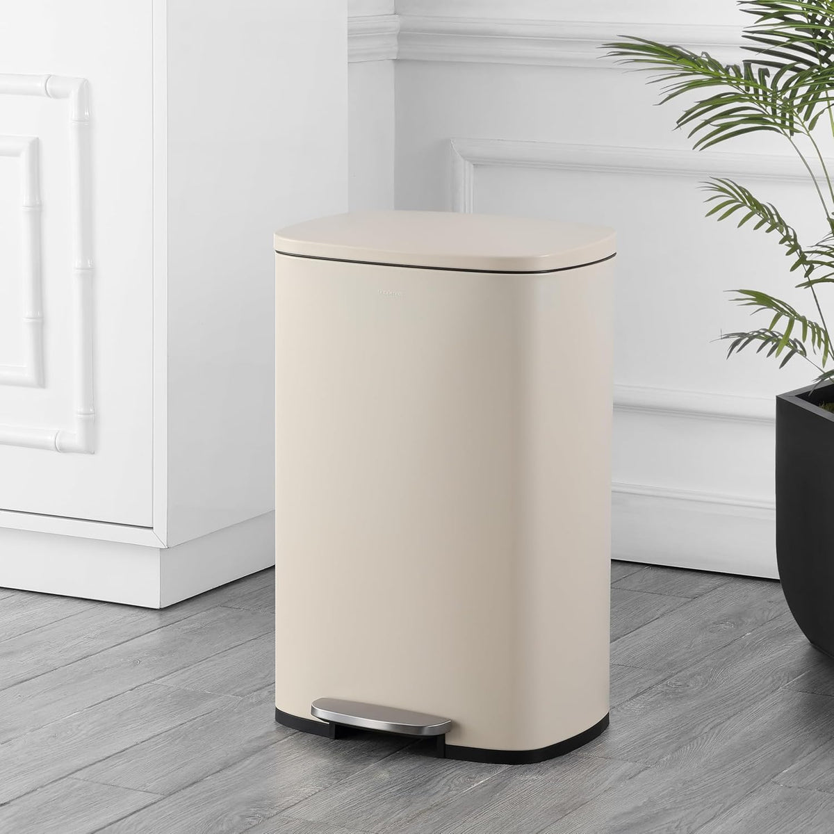 happimess HPM1006F Connor Rectangular 13-Gallon Trash Can with Soft-Close Lid and Free Mini Trash